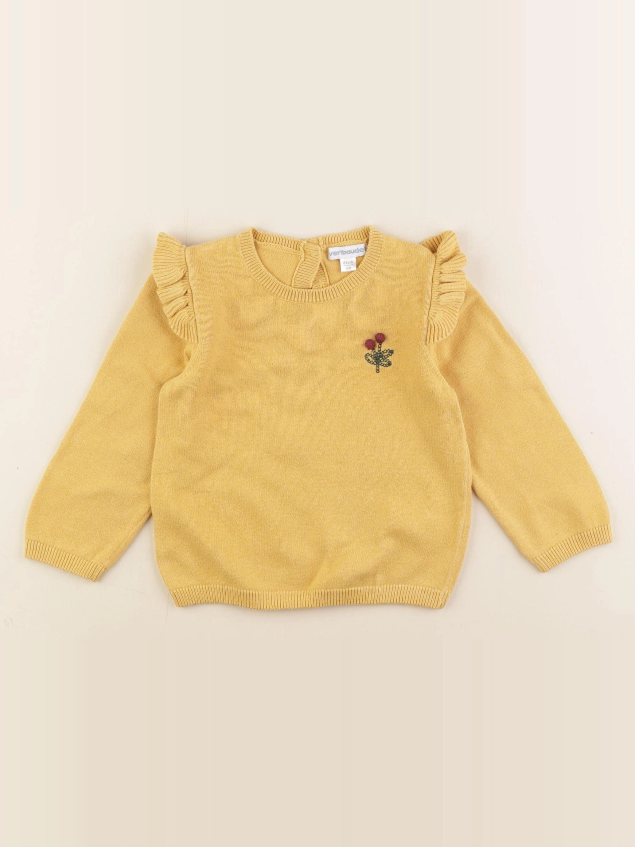 Vertbaudet - pull jaune - 18 mois
