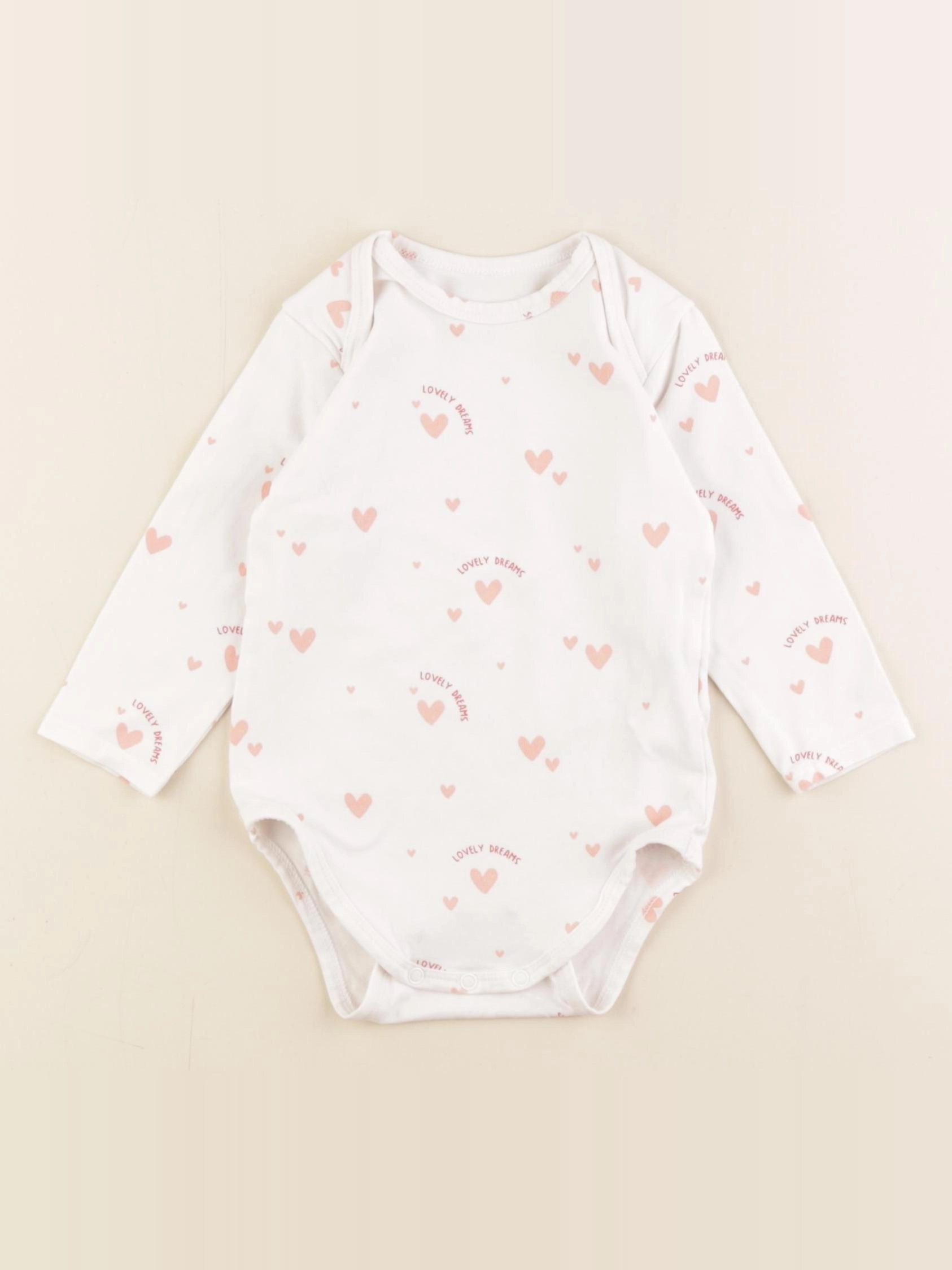 Tape à l'oeil - body blanc, rose - 12 mois