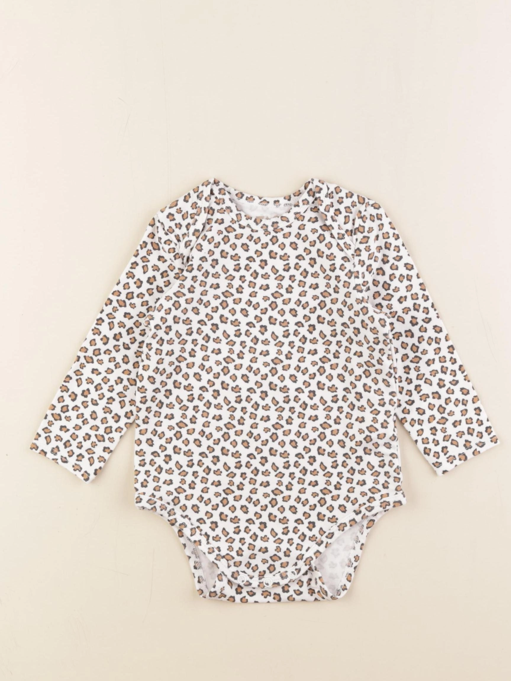 Tape à l'oeil - body blanc, marron - 12 mois