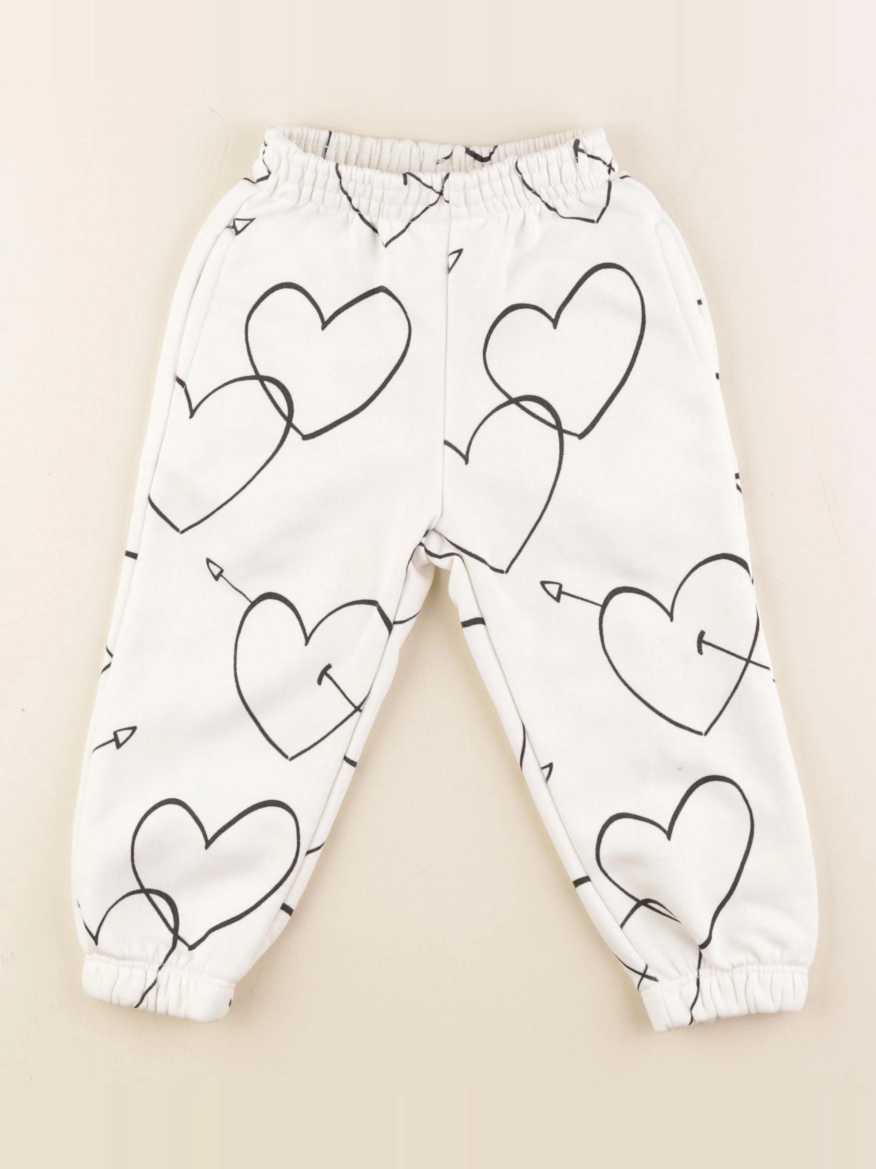 Zara - pantalon blanc, noir - 2 ans