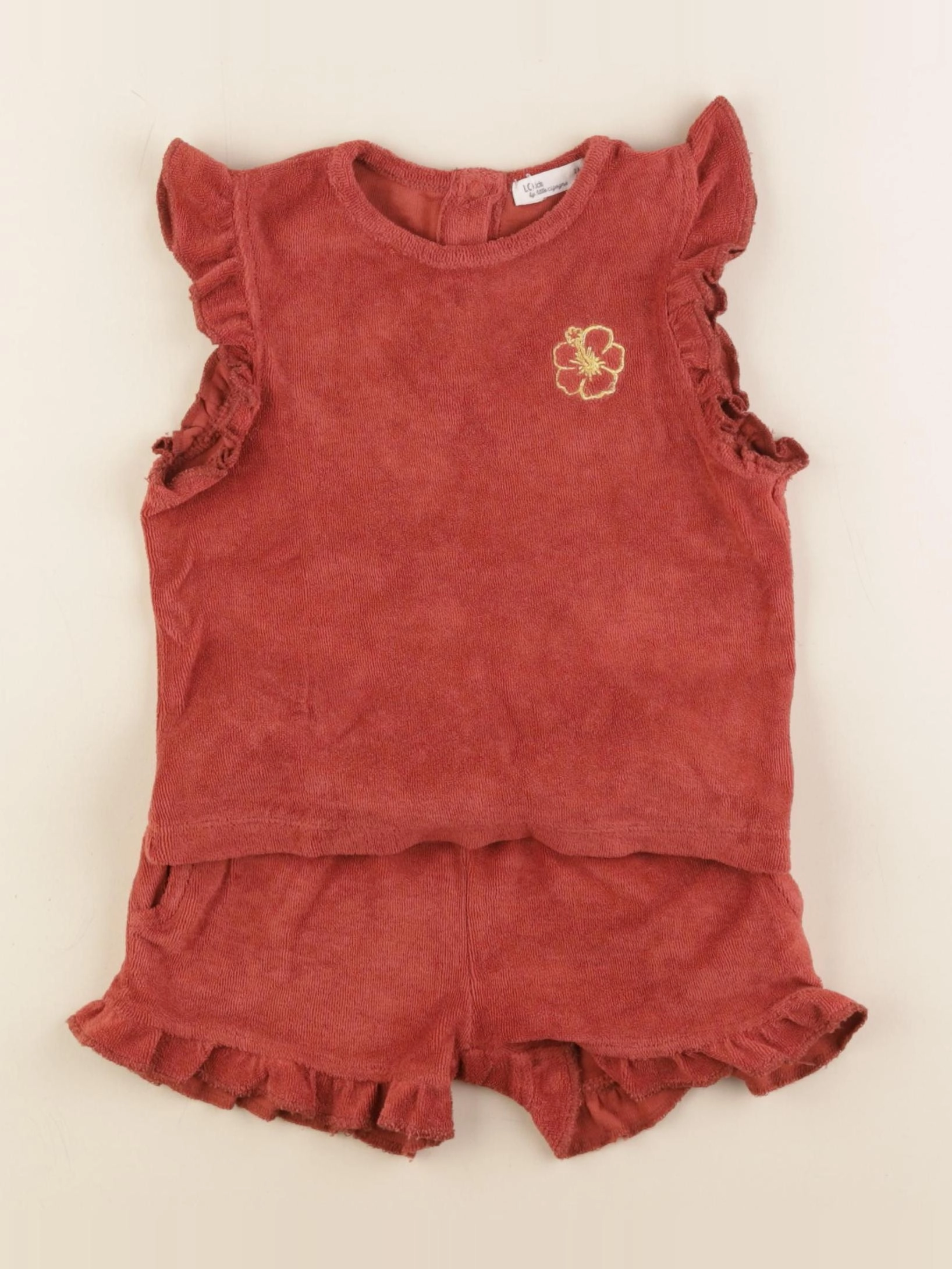 Little Cigogne - ensemble rouge - 2 ans