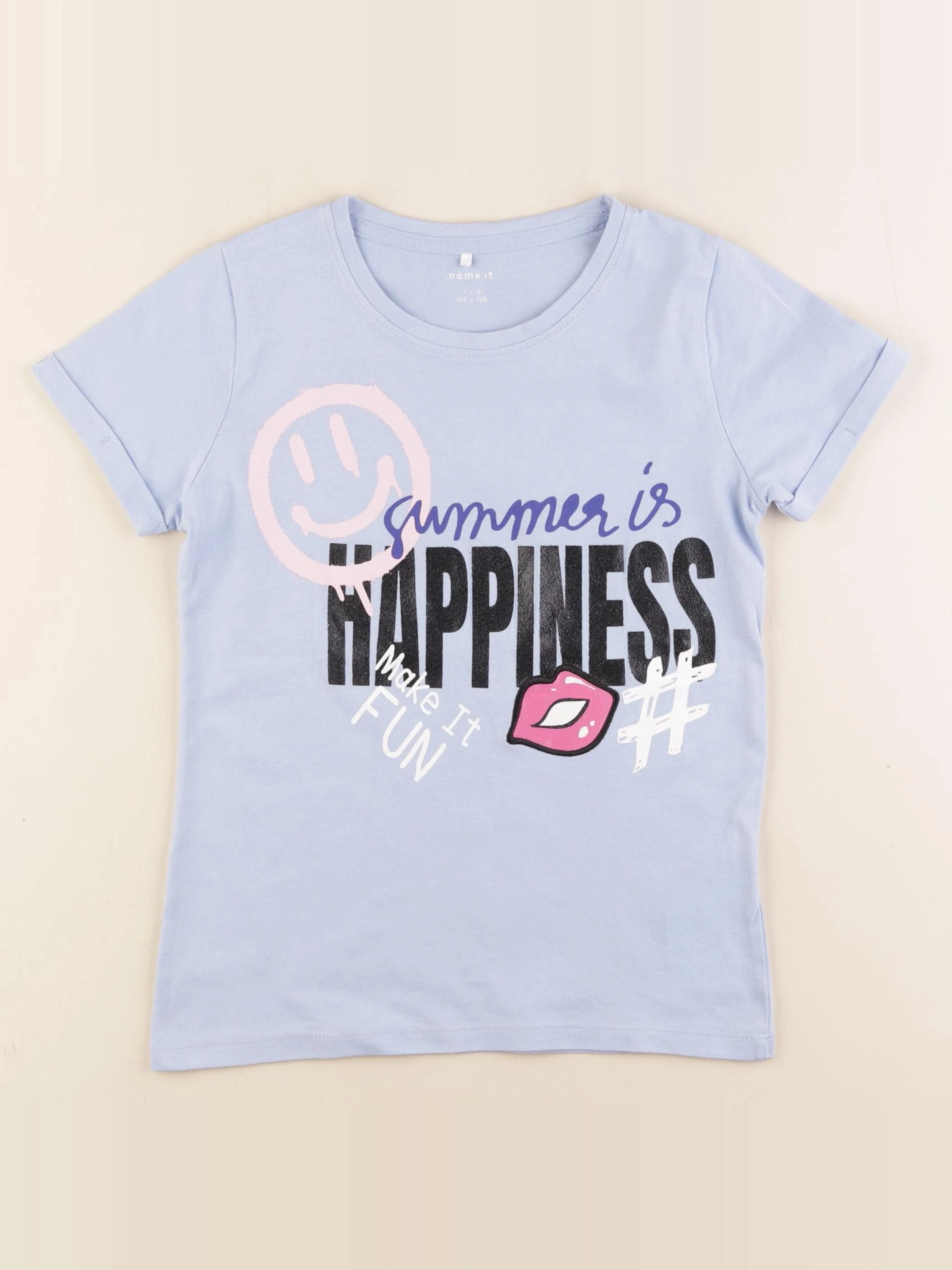 Name it - tee-shirt bleu - 7/8 ans