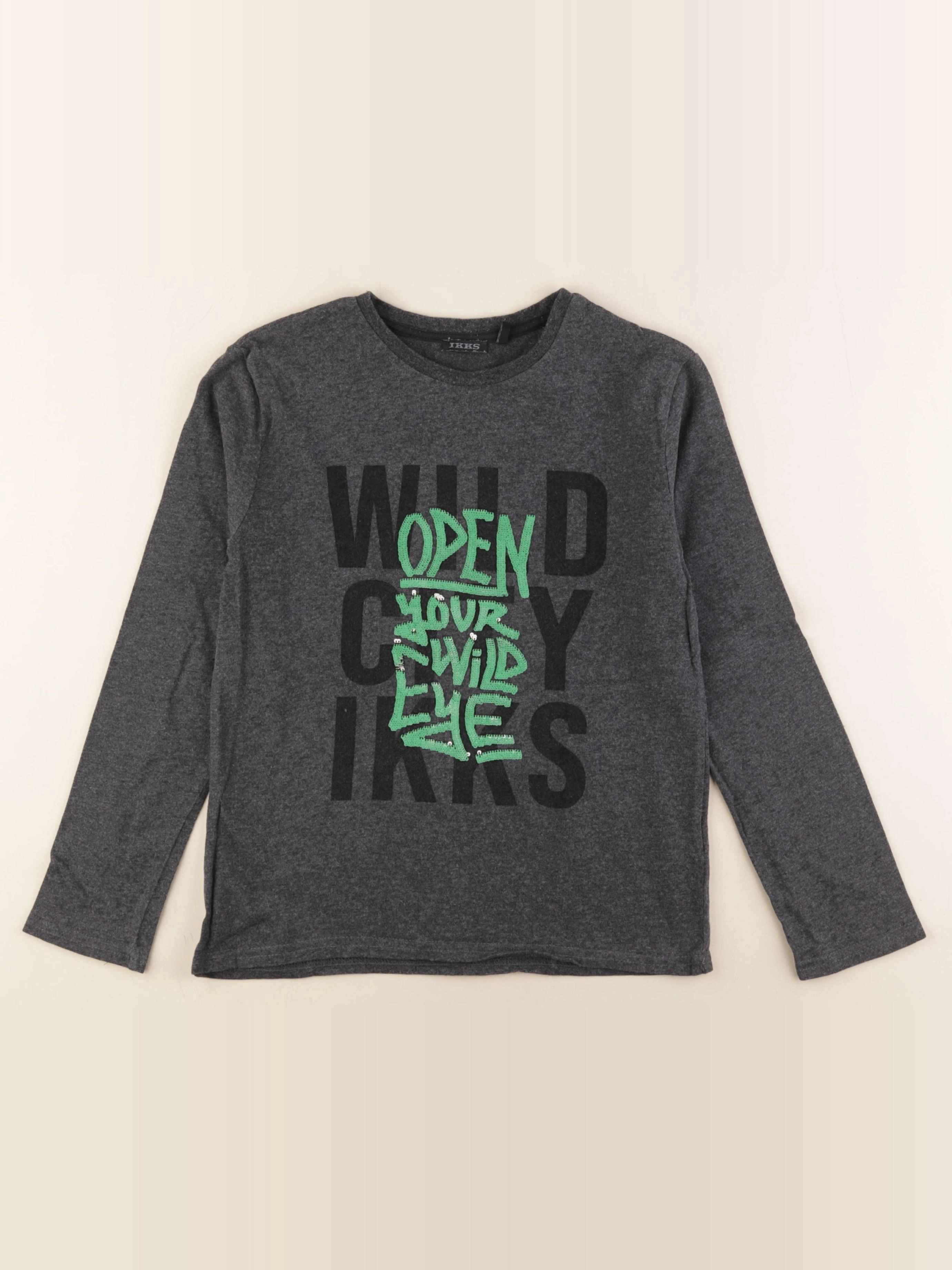 IKKS - tee-shirt gris - 10 ans