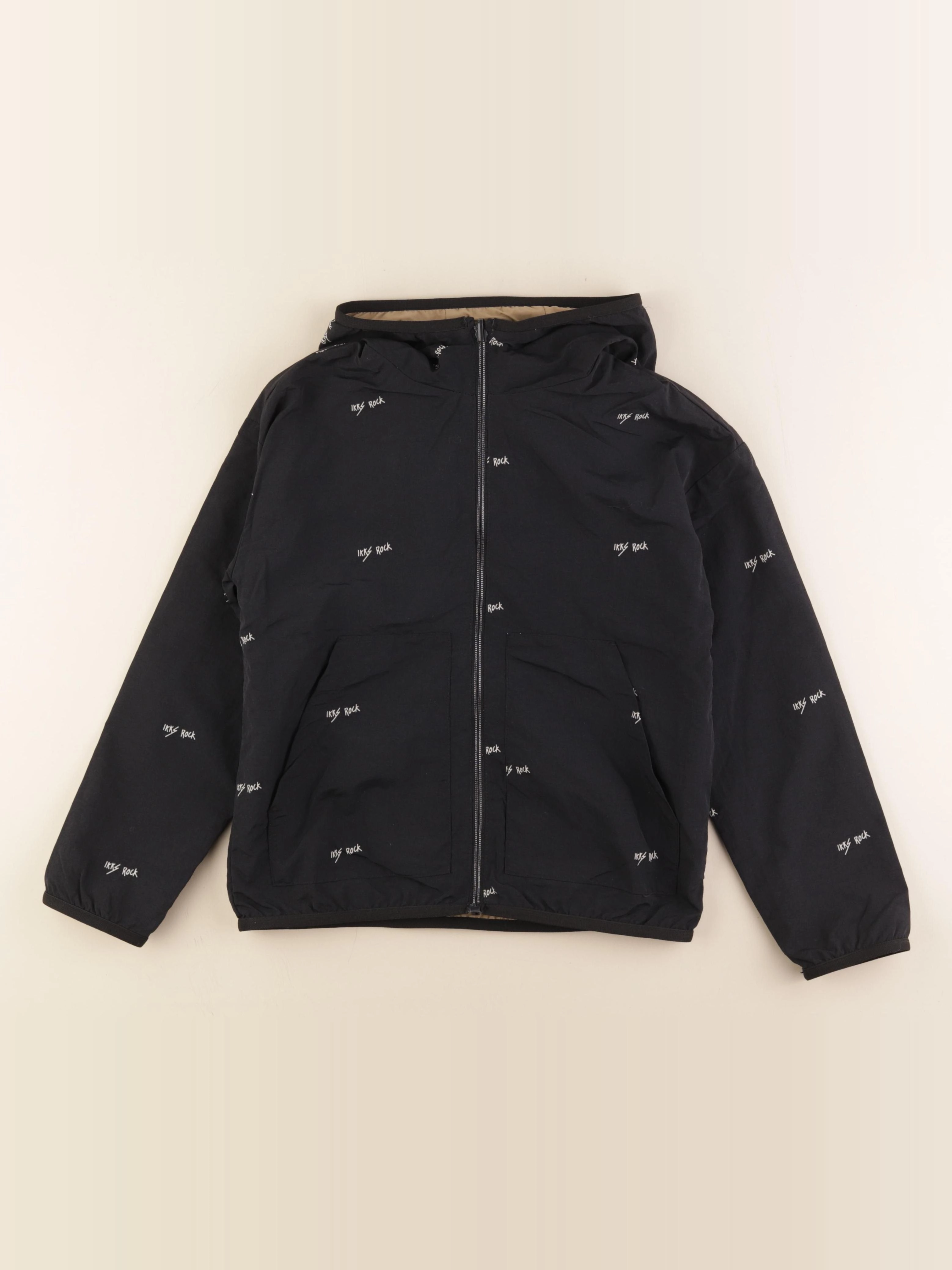 IKKS - coupe-vent réversible noir, beige - 10 ans