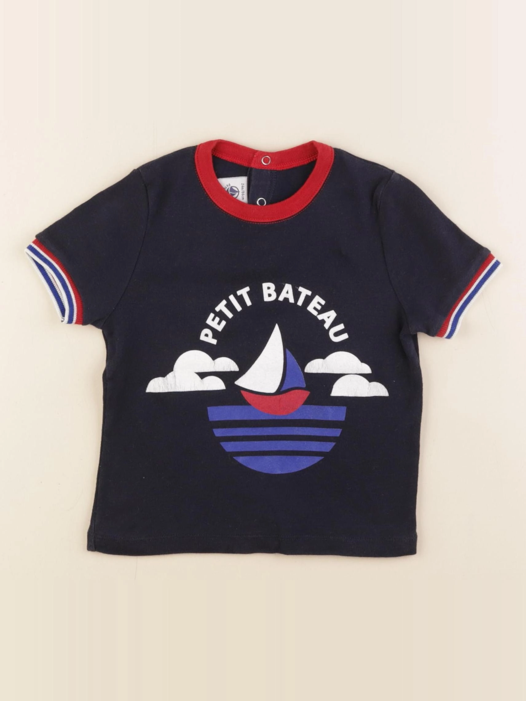 Petit Bateau - tee-shirt bleu - 24 mois