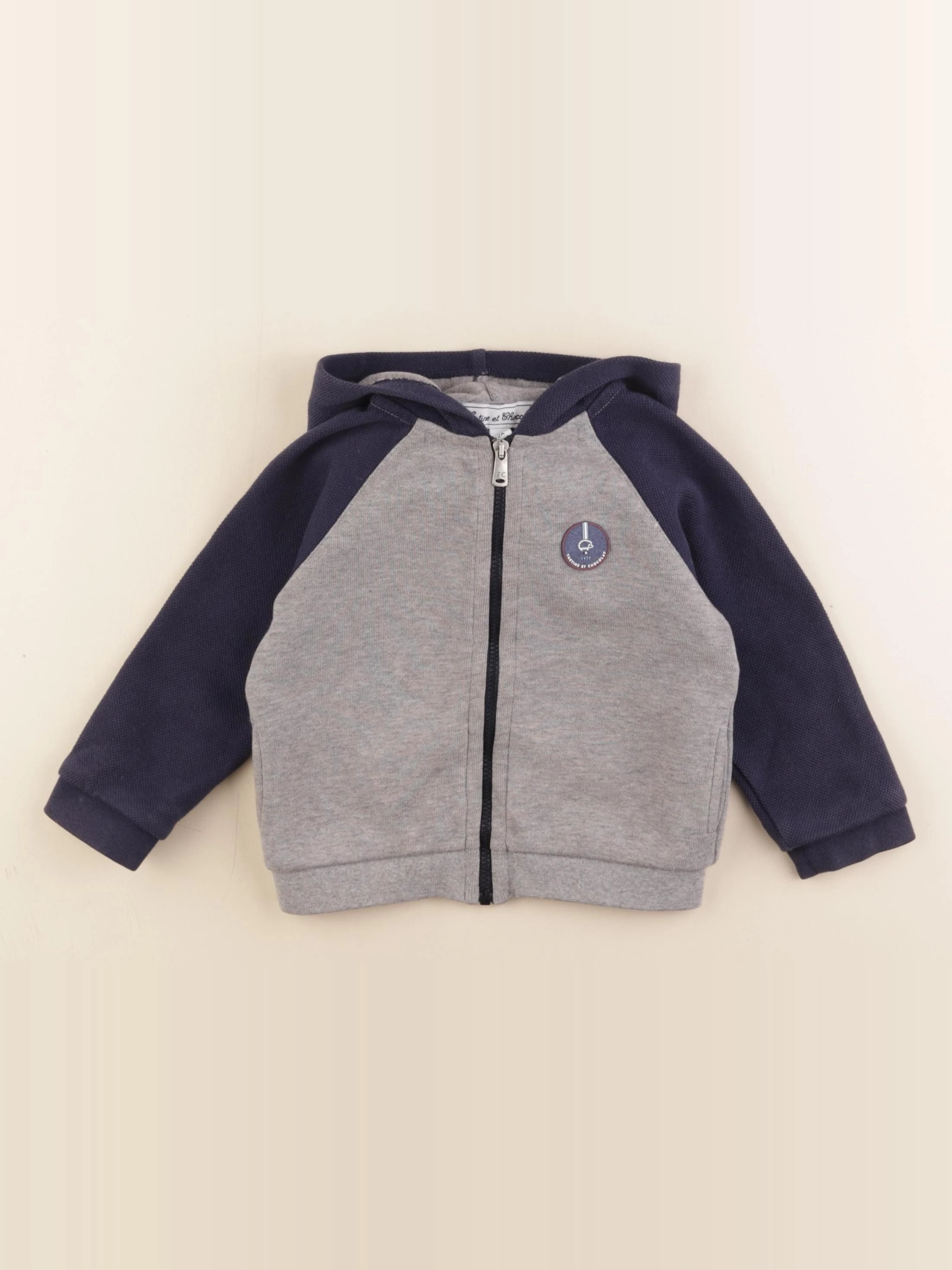 Tartine & Chocolat - sweat bleu, gris - 2 ans