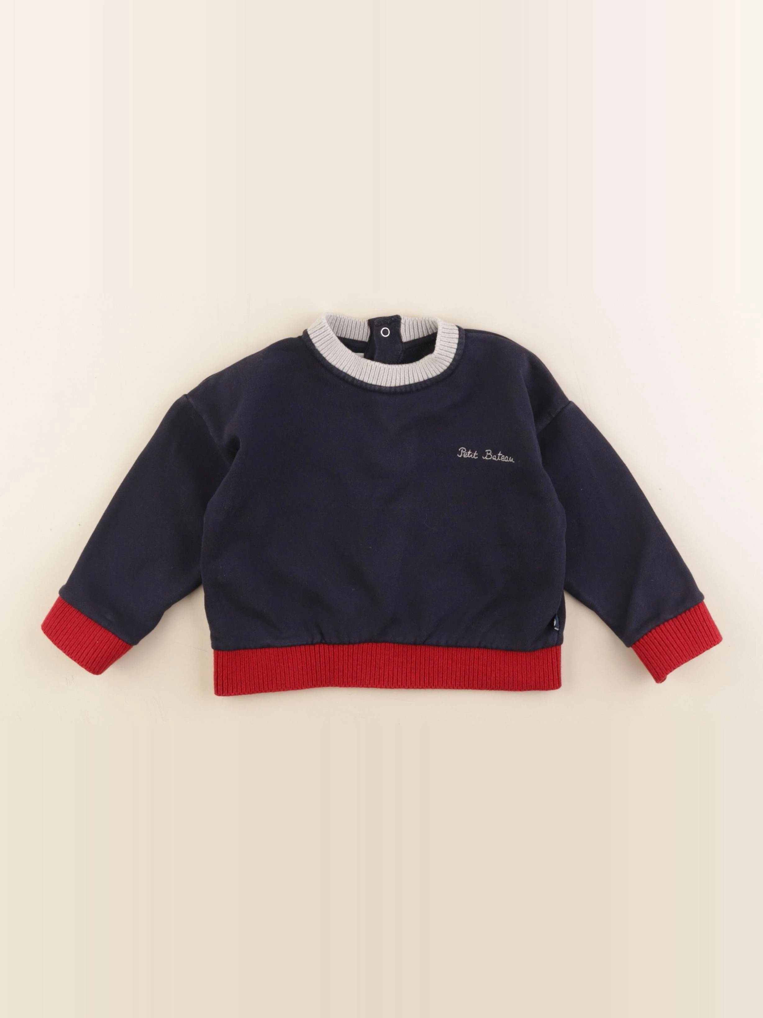 Petit Bateau - sweat bleu - 24 mois