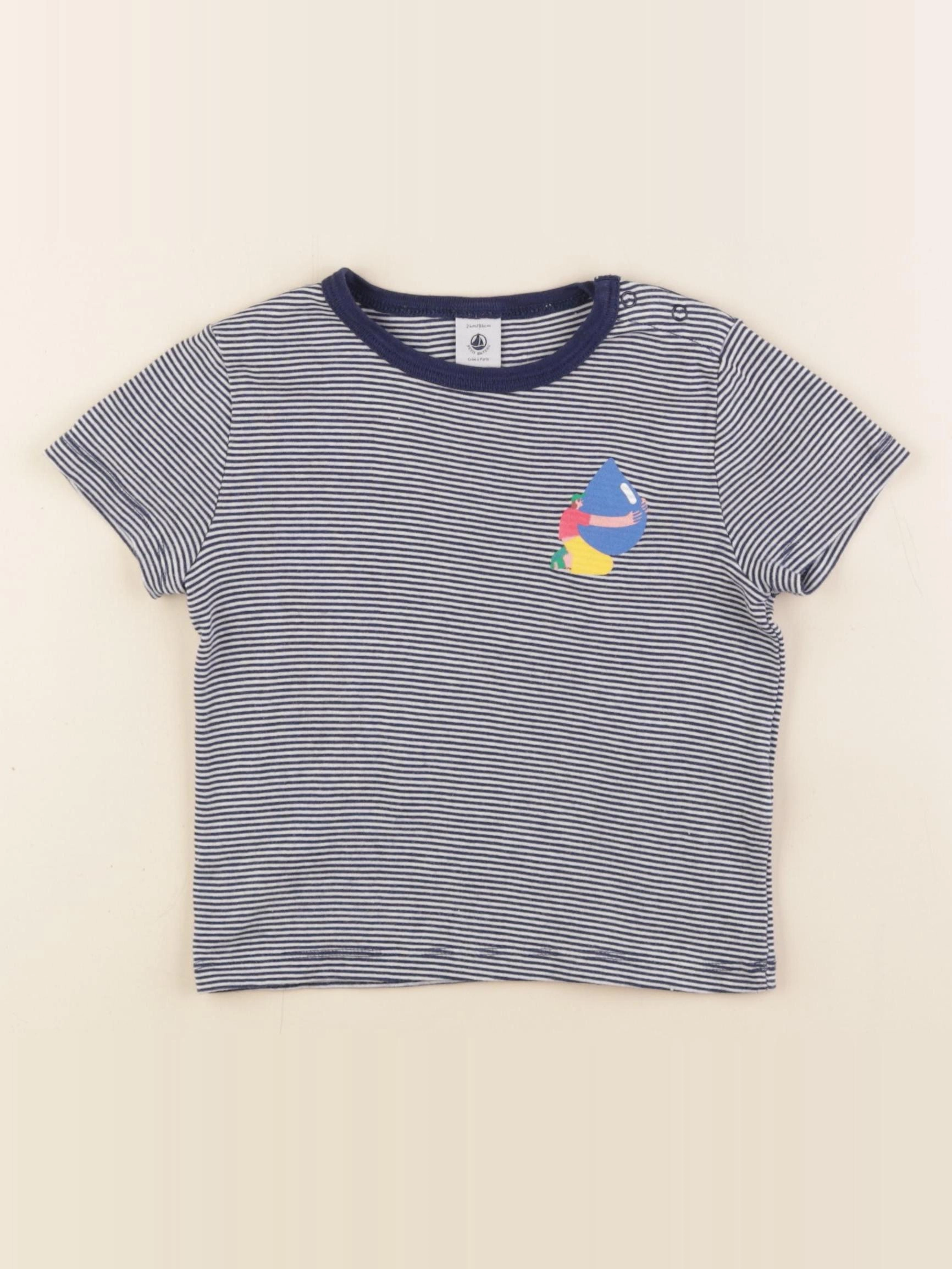 Petit Bateau - tee-shirt bleu - 24 mois