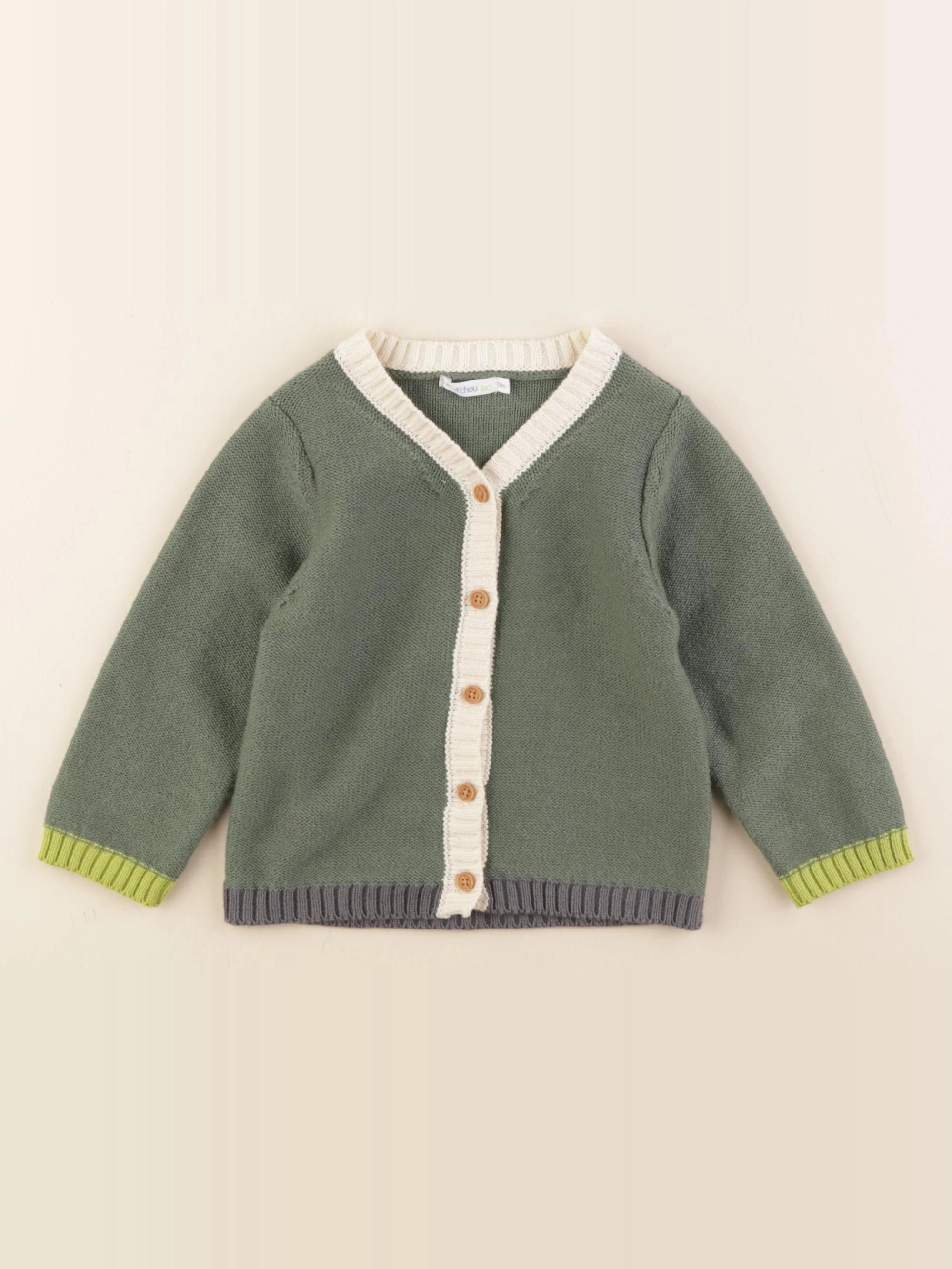 Boutchou - gilet vert - 18 mois