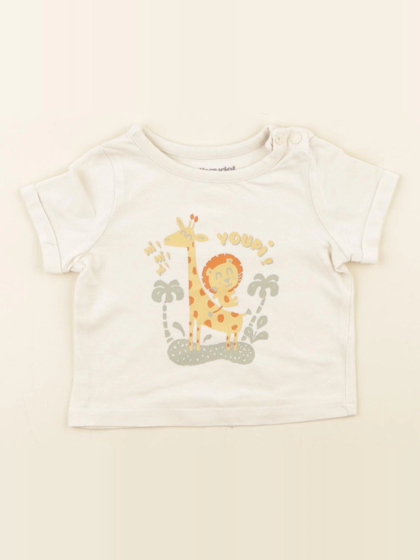 Vertbaudet - tee-shirt beige - 3 mois