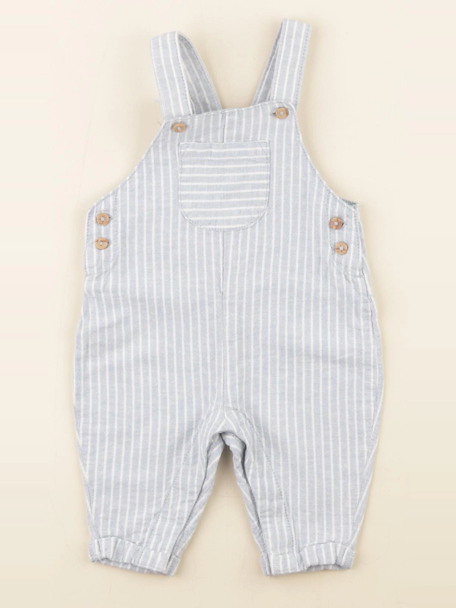 Vertbaudet - salopette bleu, blanc - 3 mois