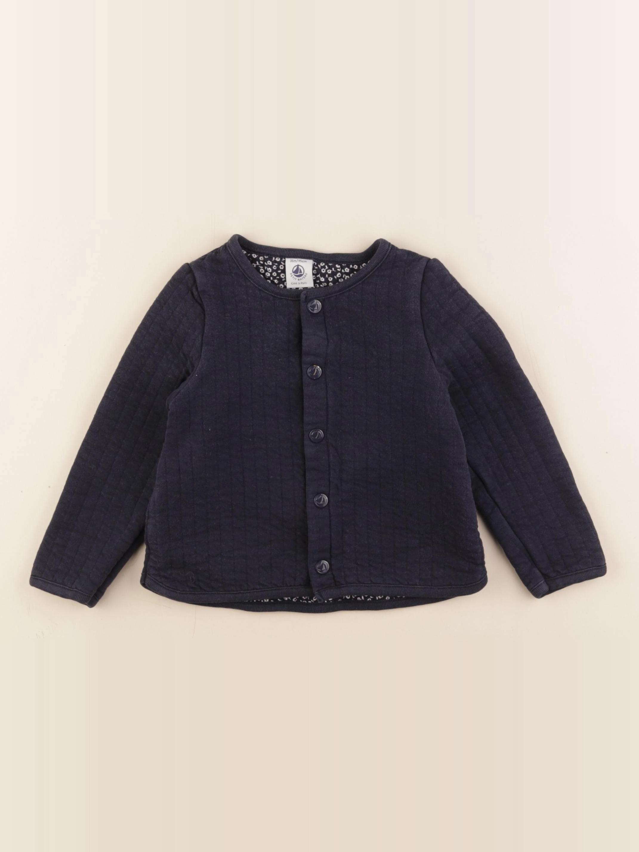 Petit Bateau - sweat bleu - 36 mois