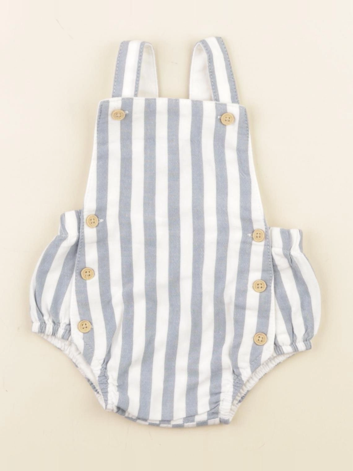 Vertbaudet - combinaison bleu, blanc - 1 mois