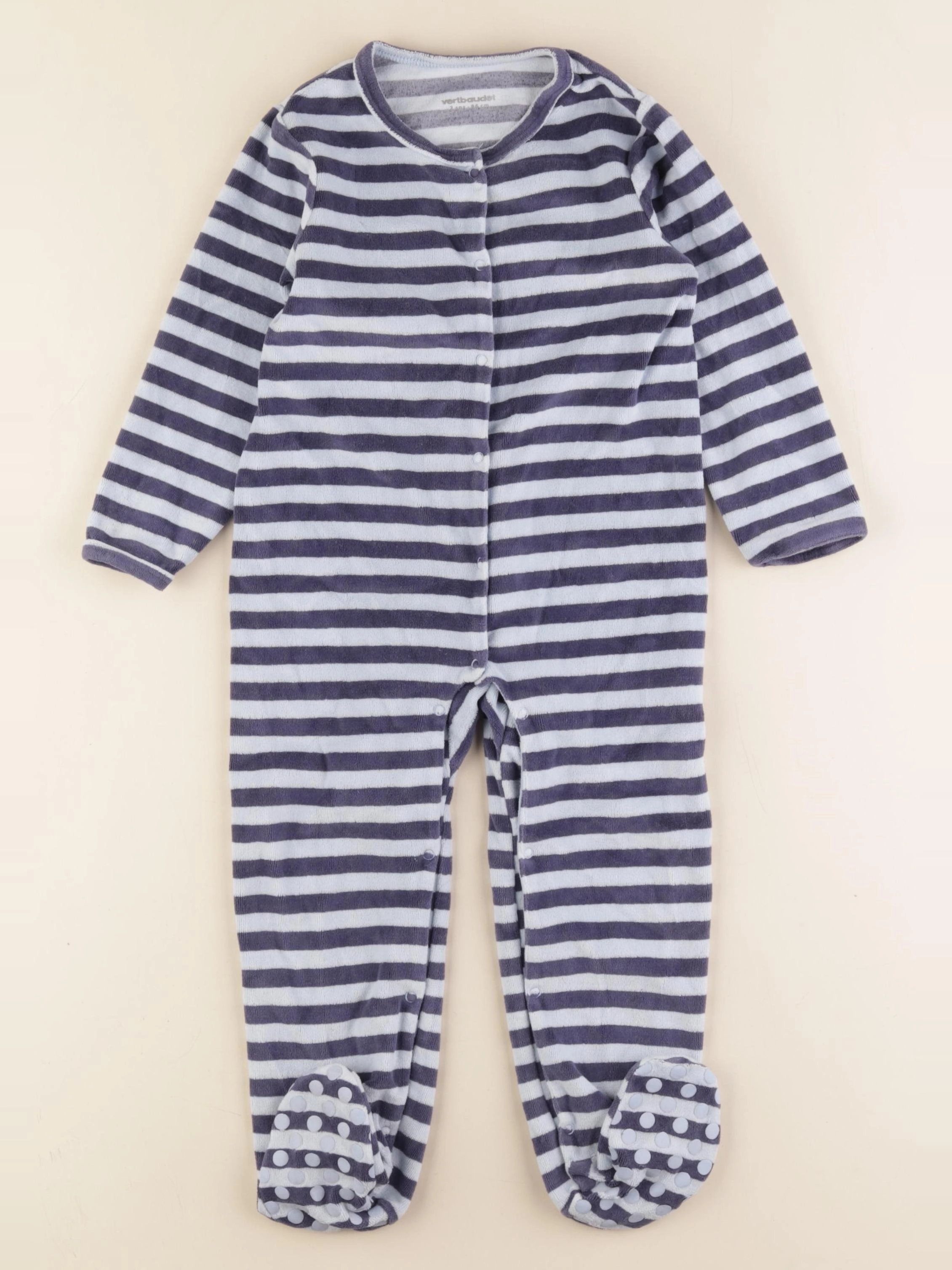 Vertbaudet - pyjama velours bleu - 2 ans