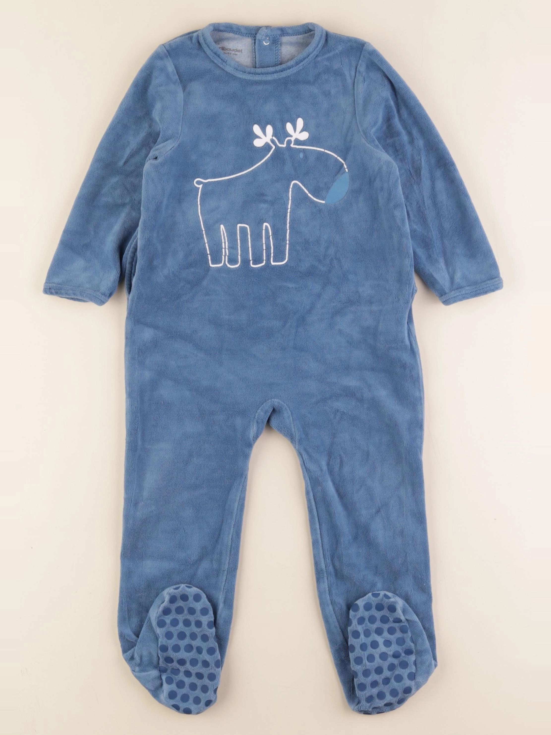 Vertbaudet - pyjama velours bleu - 2 ans