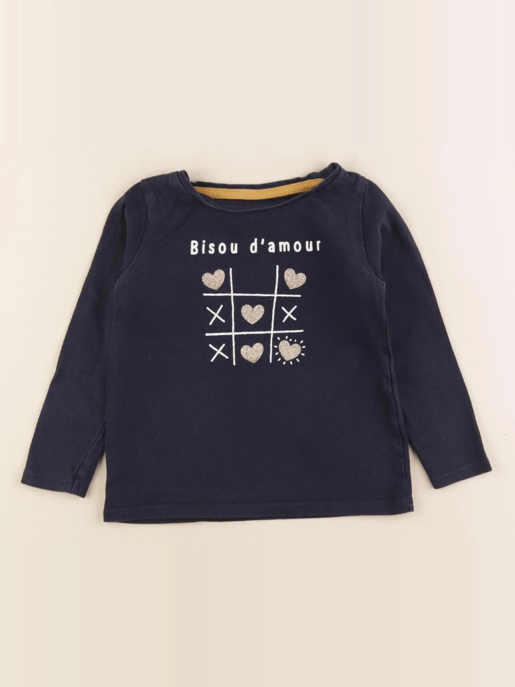 Vertbaudet - tee-shirt bleu, or - 2 ans