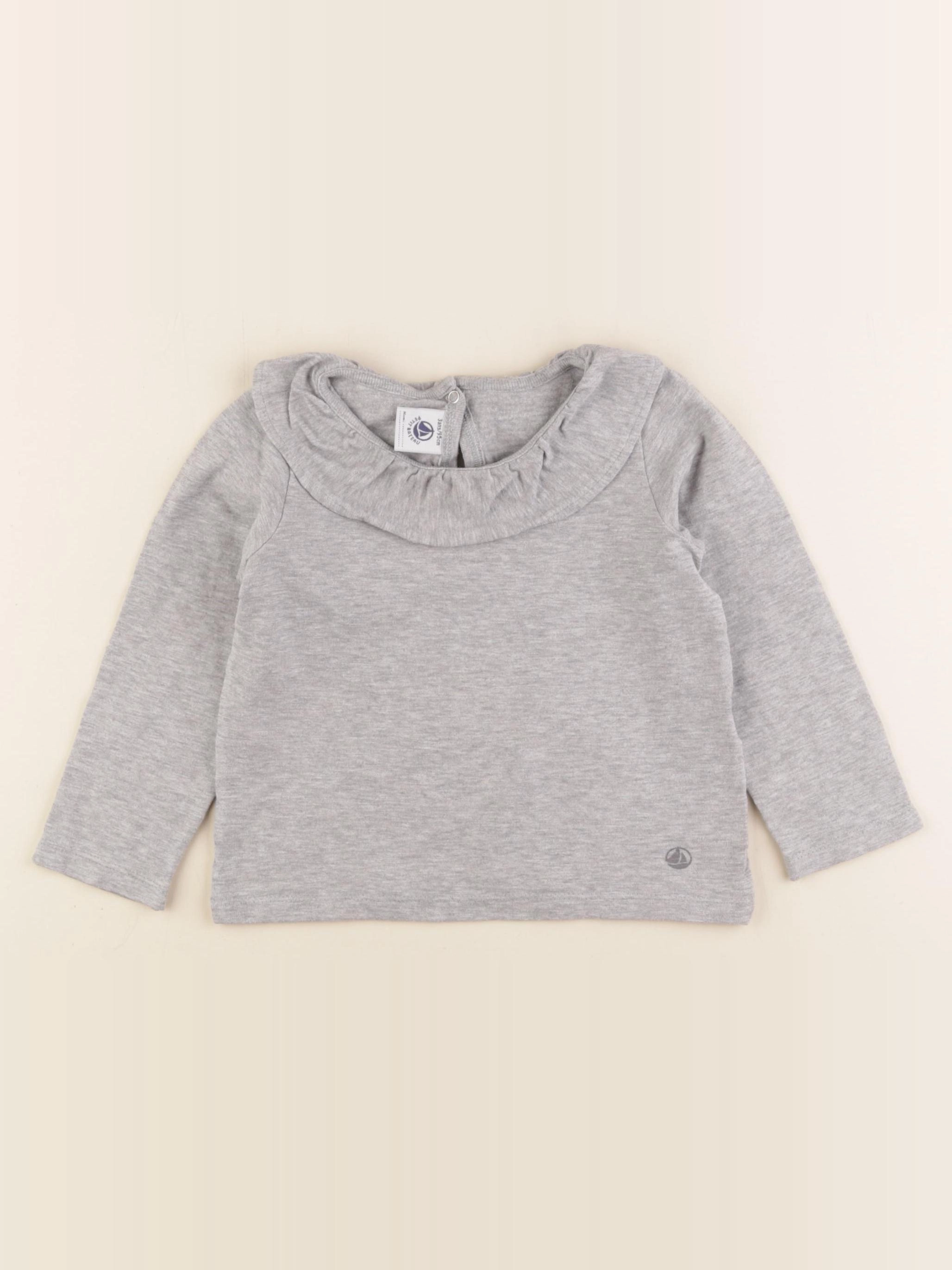 Petit Bateau - tee-shirt gris - 3 ans