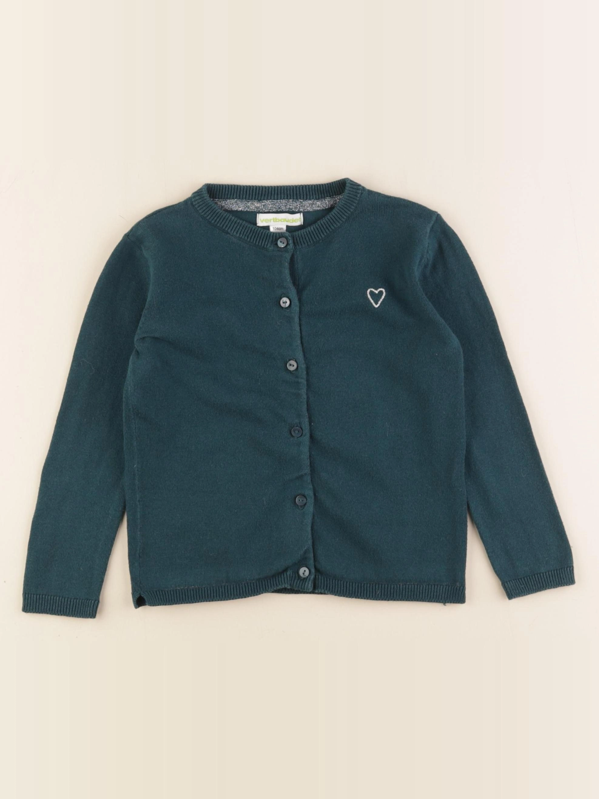 Vertbaudet - gilet vert, or - 4 ans
