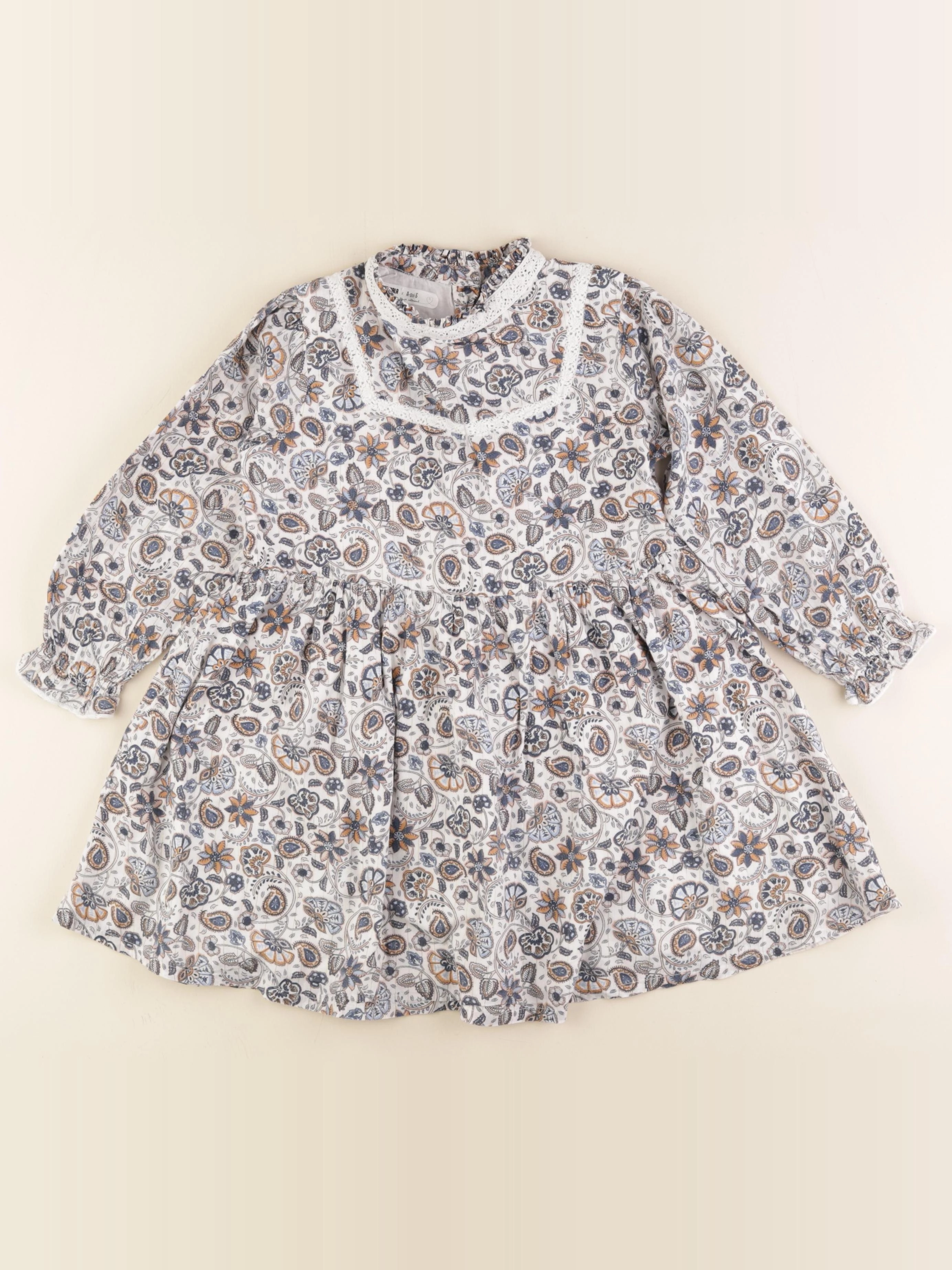 Vertbaudet - robe bleu, or - 5 ans