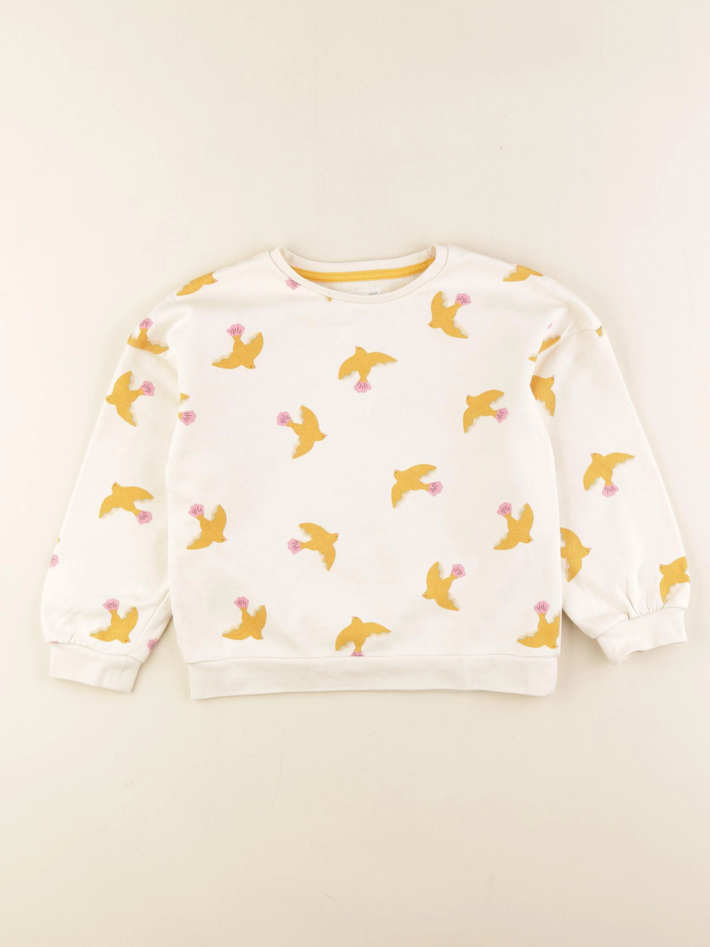 Vertbaudet - sweat beige - 6 ans