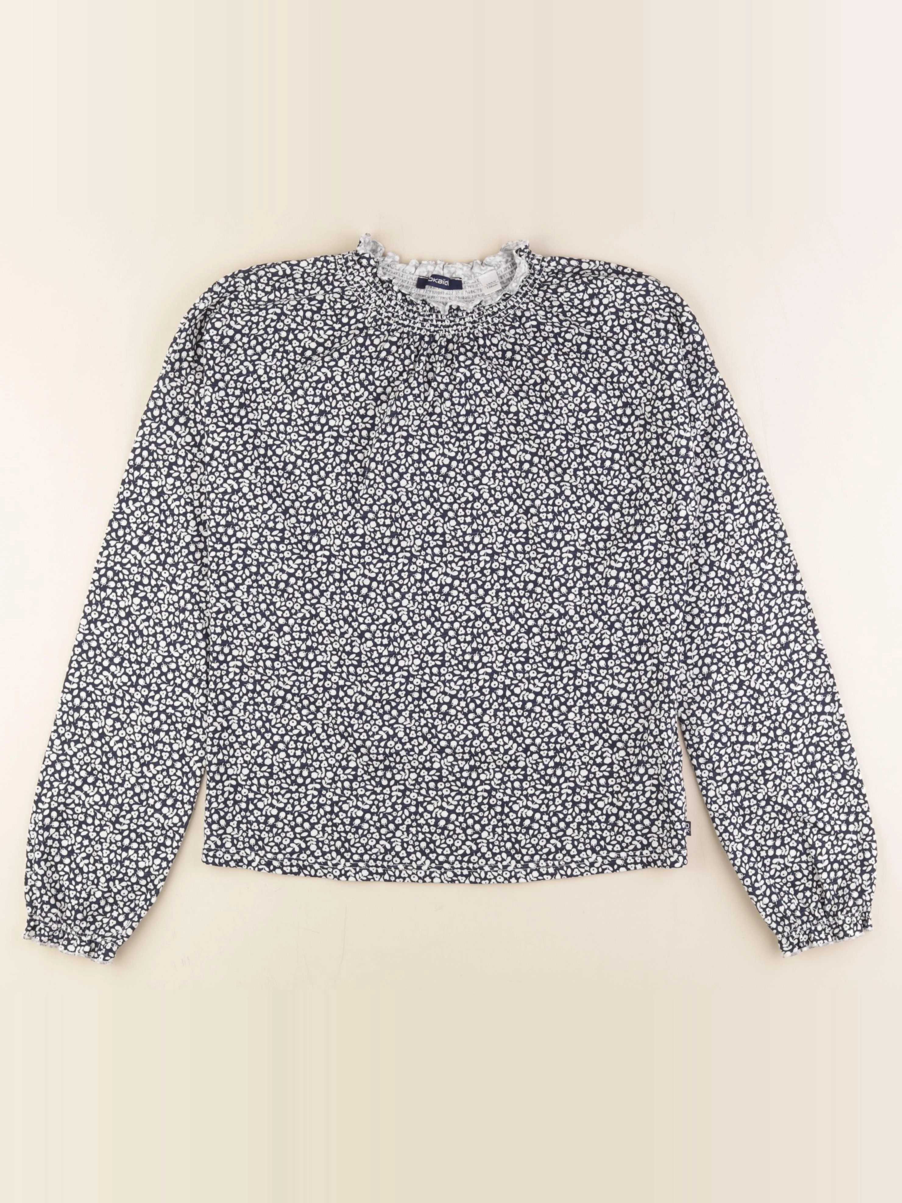 Okaidi - tee-shirt bleu, blanc - 14 ans