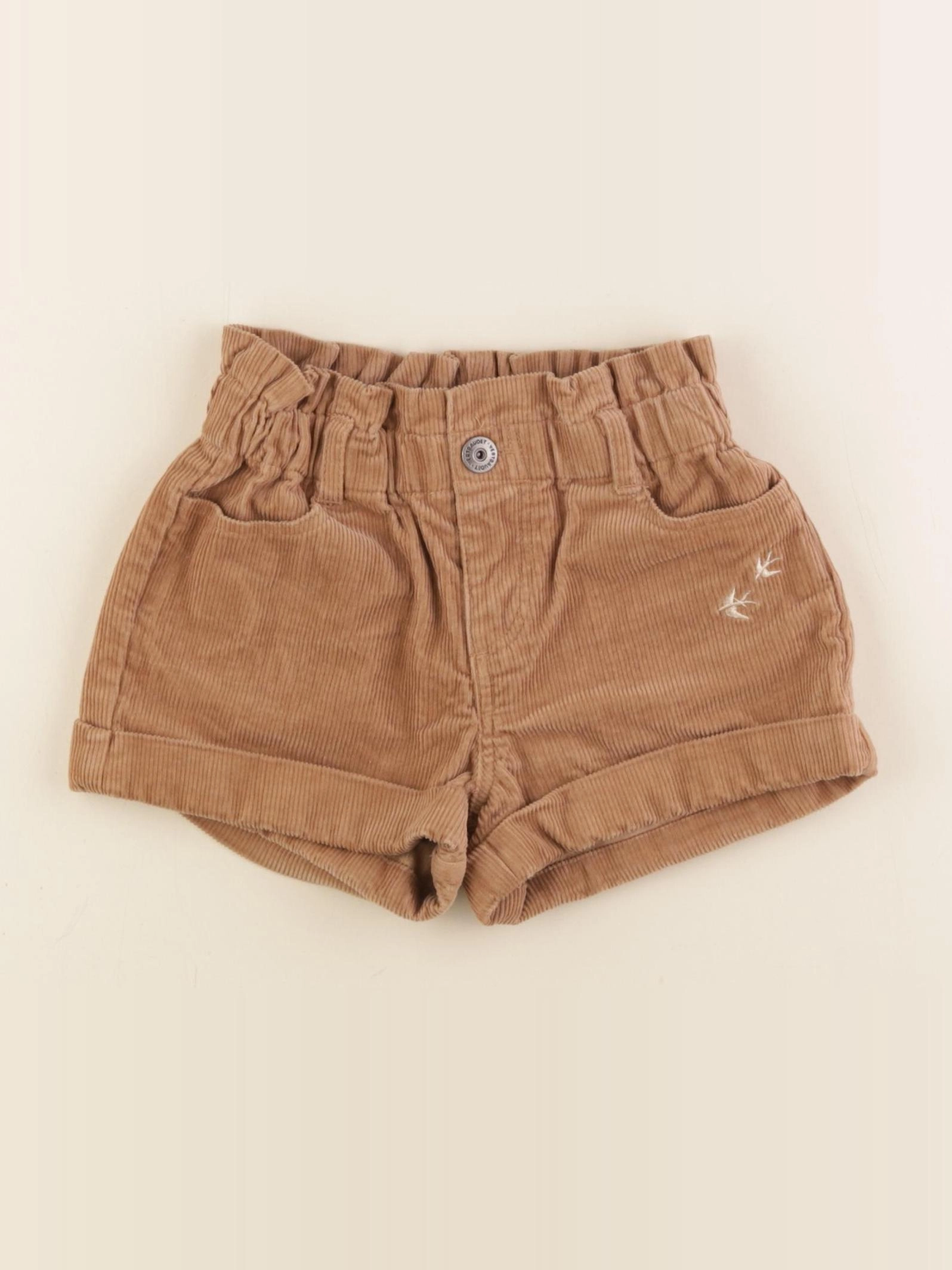 Vertbaudet - short marron, or - 4 ans