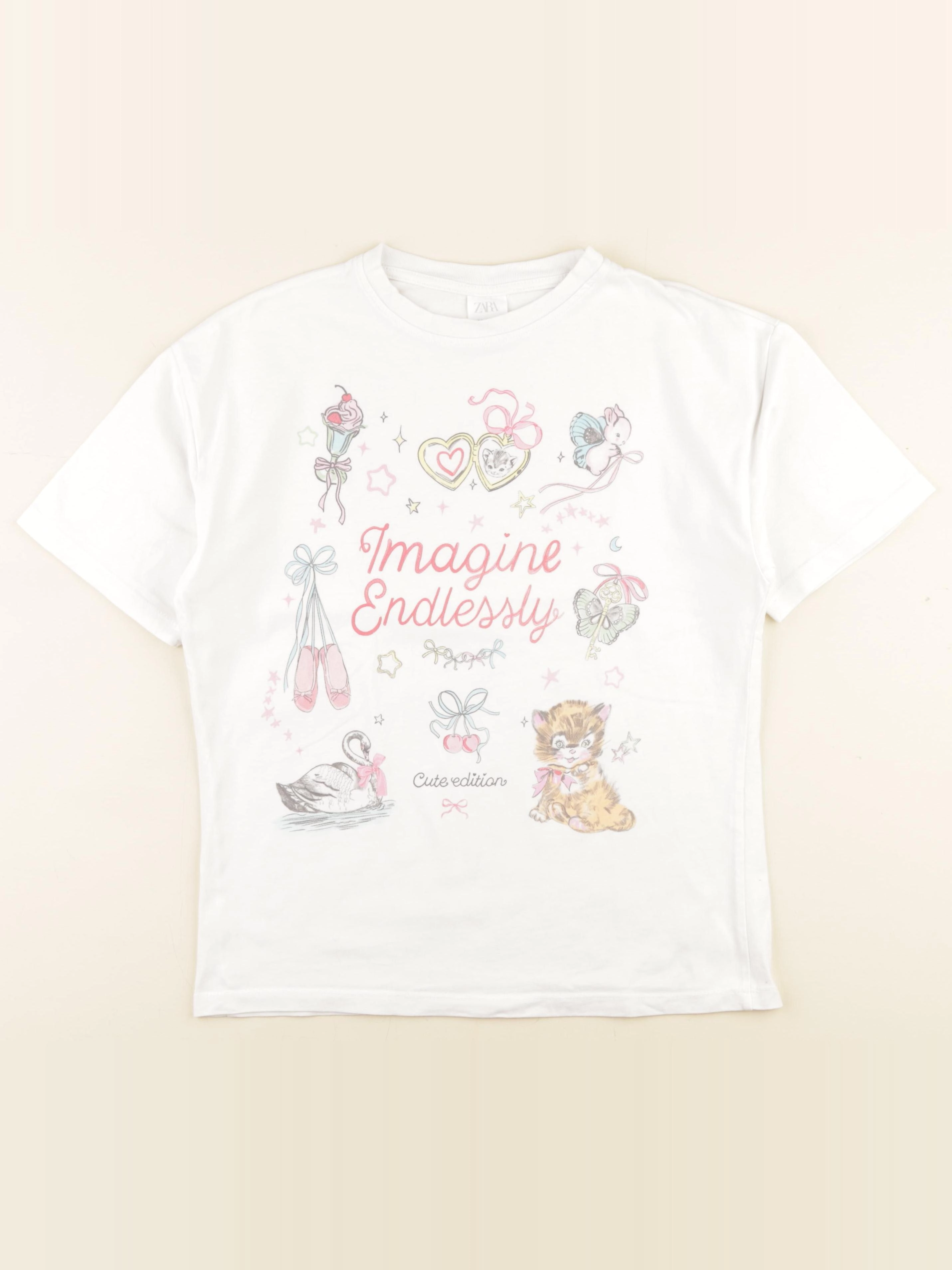 Zara - tee-shirt blanc - 11/12 ans
