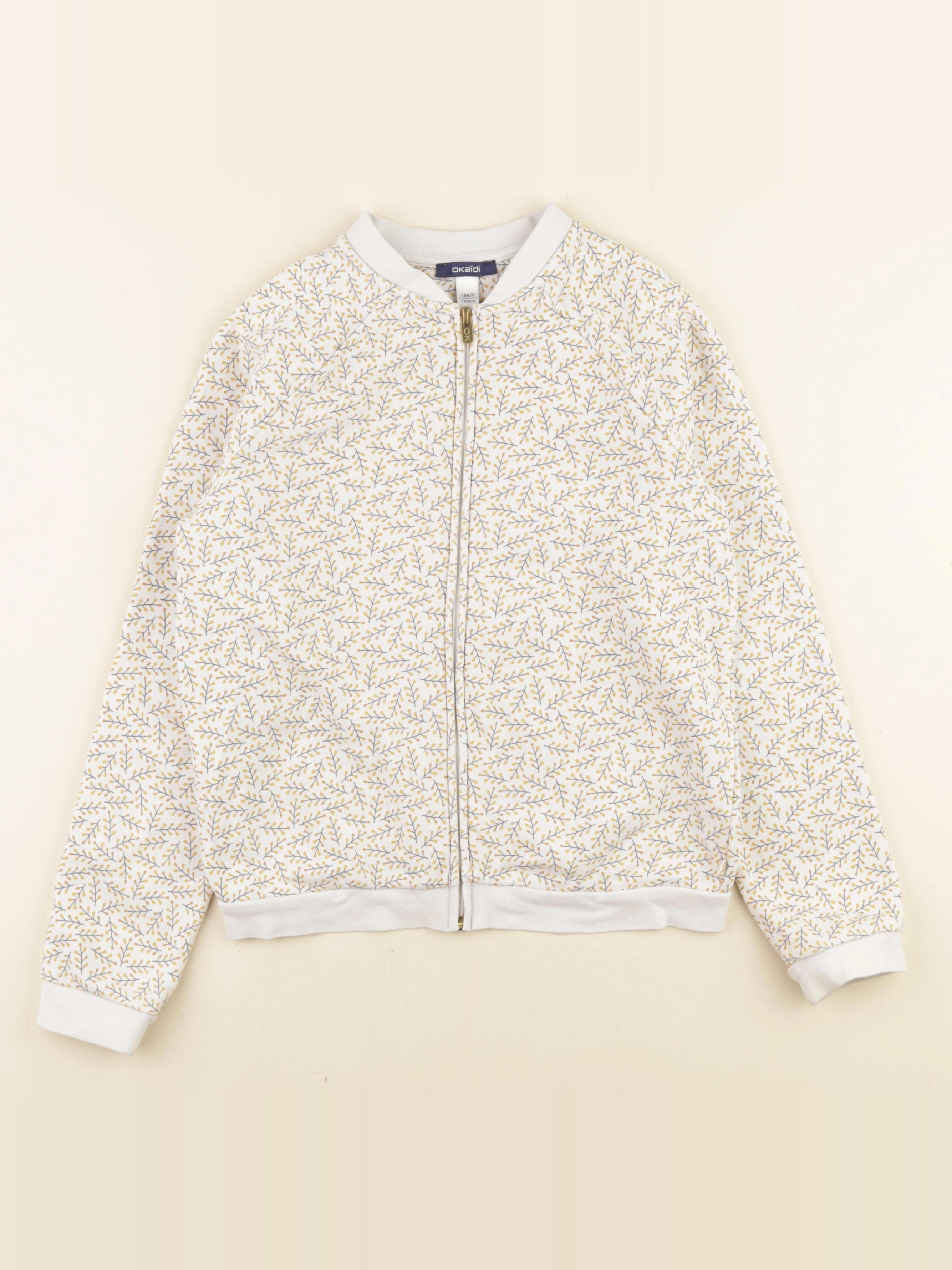 Okaidi - sweat blanc, jaune - 10 ans