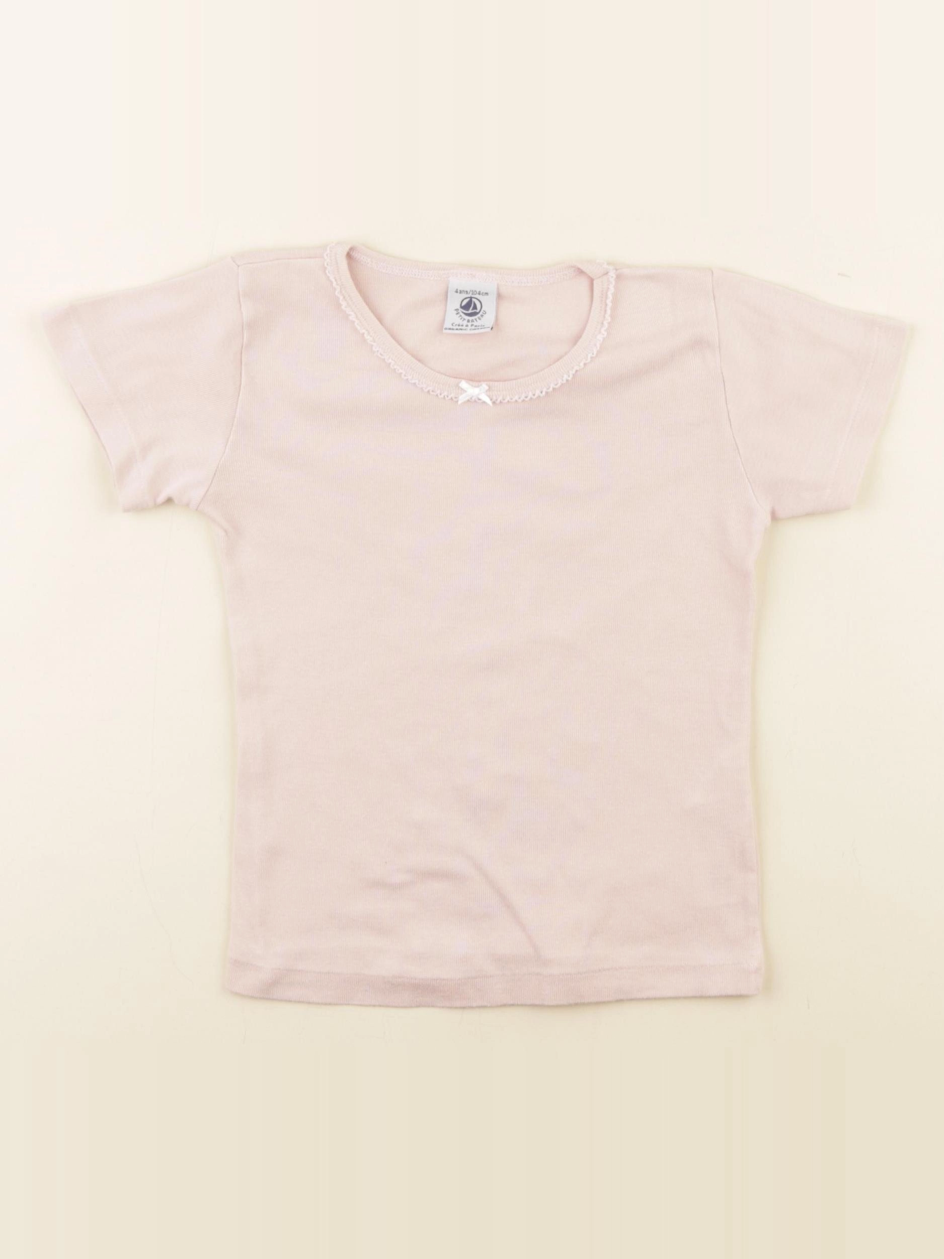 Petit Bateau - maillot de corps rose - 4 ans