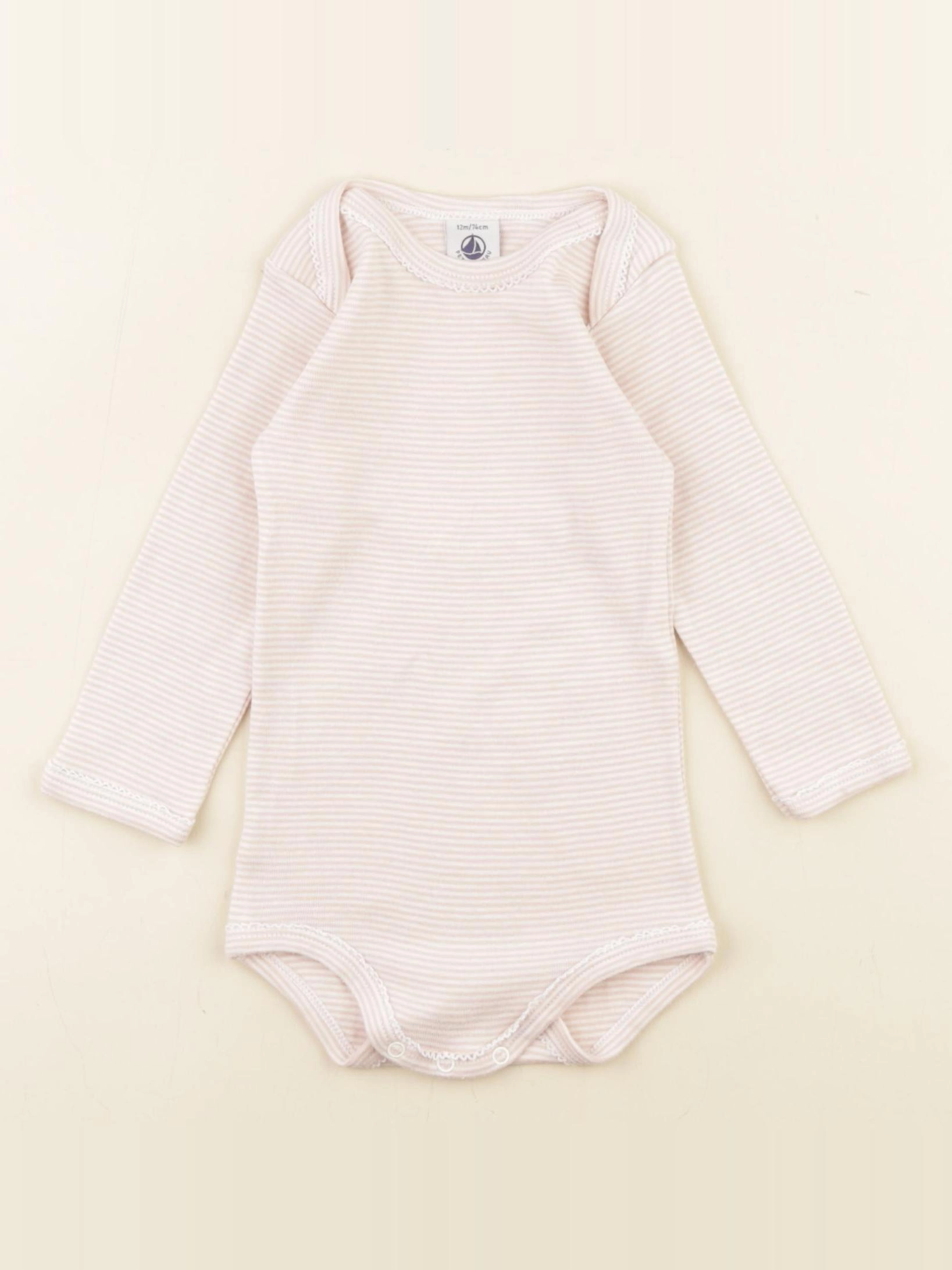 Petit Bateau - body rose - 12 mois