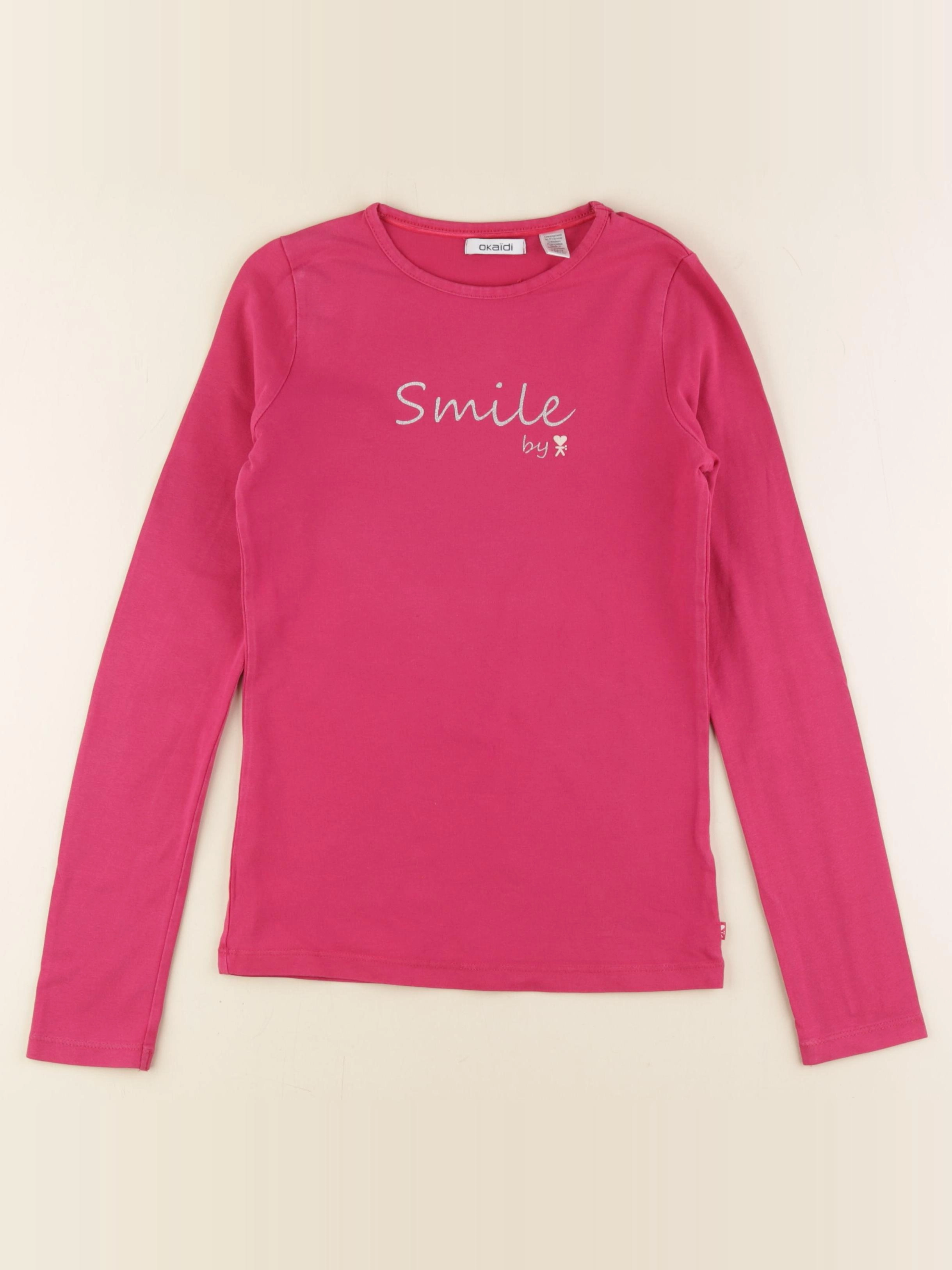 Okaidi - tee-shirt rose, argent - 10 ans