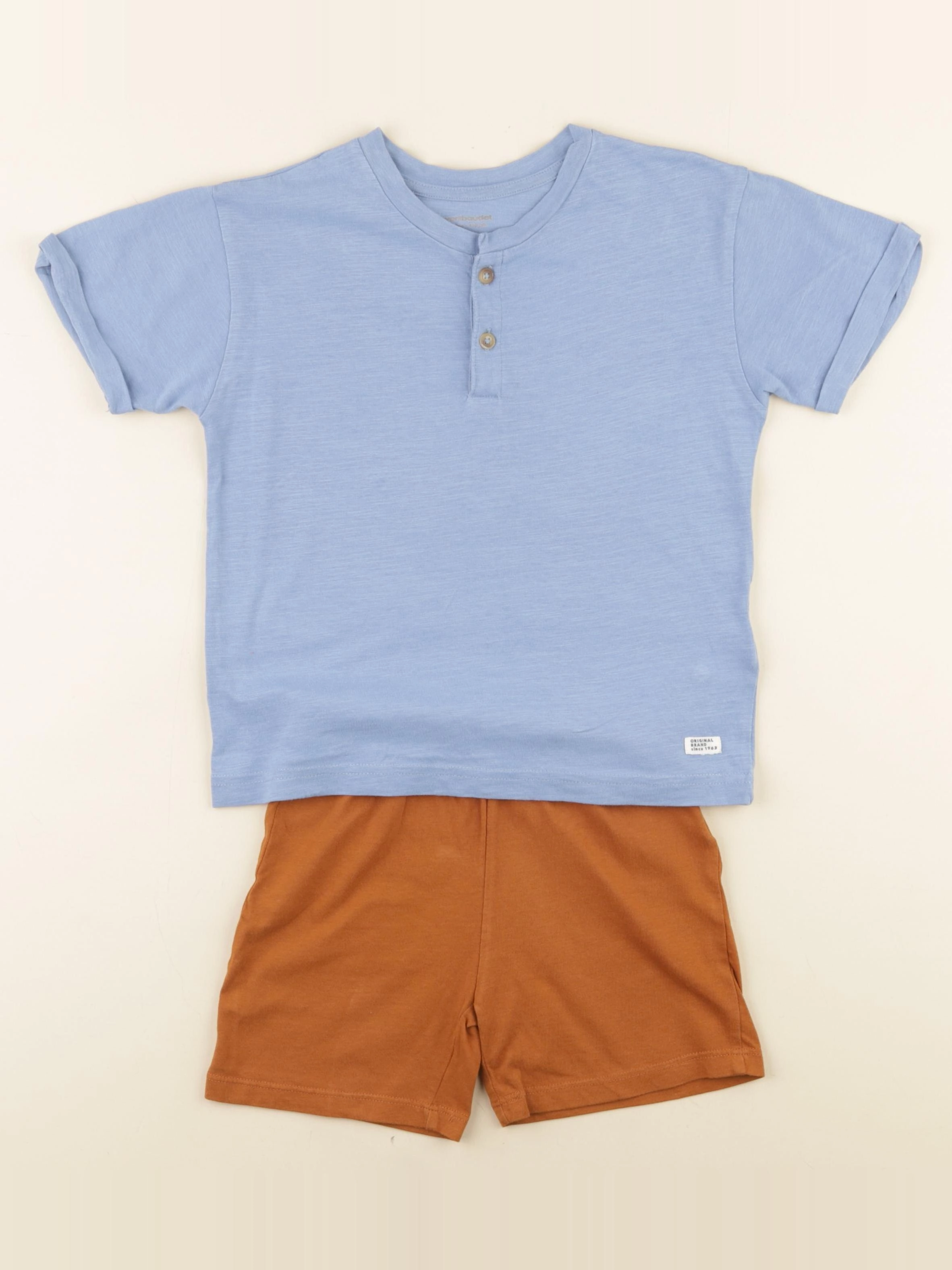 Vertbaudet - pyjama coton bleu, marron - 5 ans