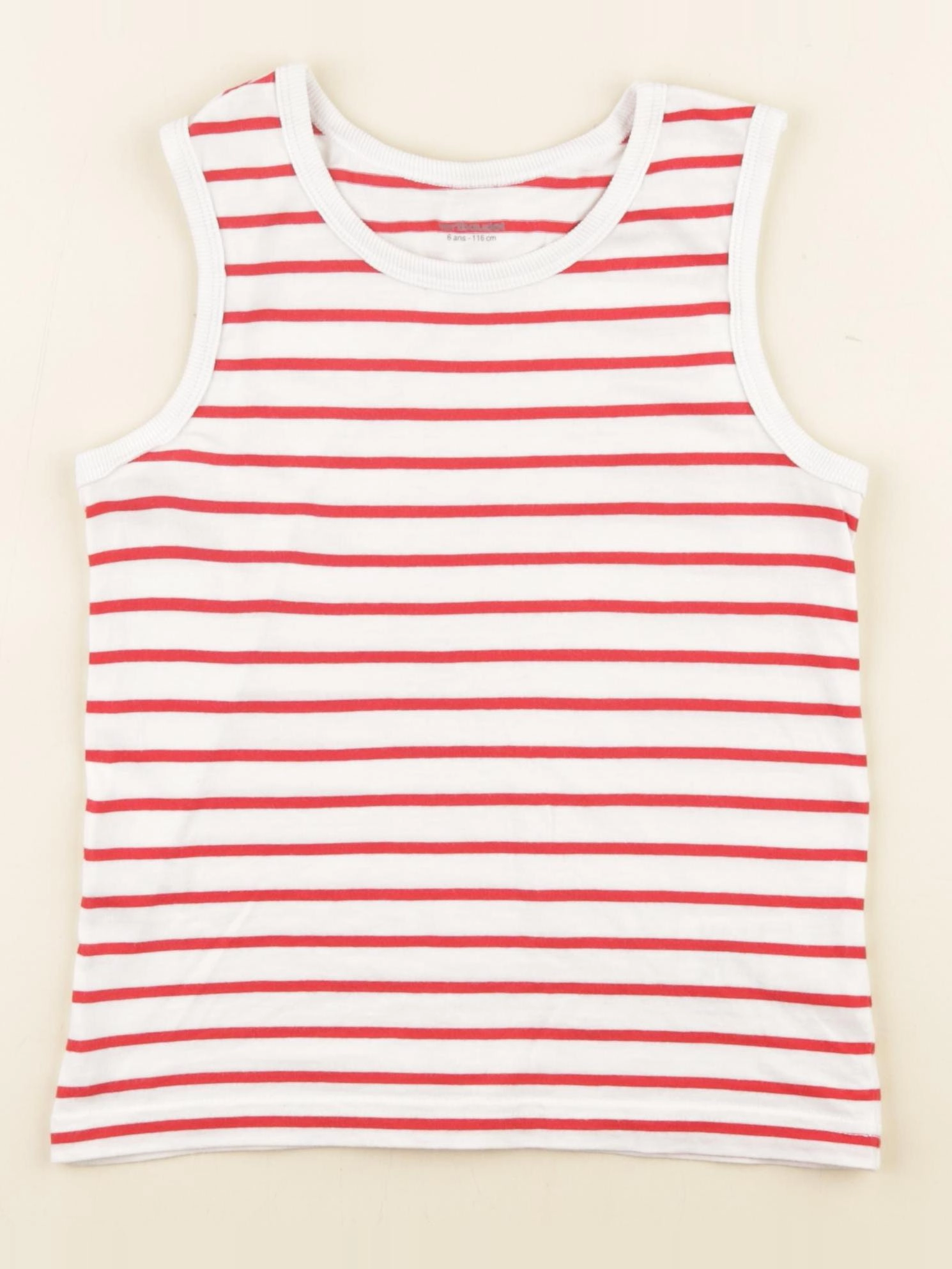 Vertbaudet - débardeur blanc, rouge - 5 ans