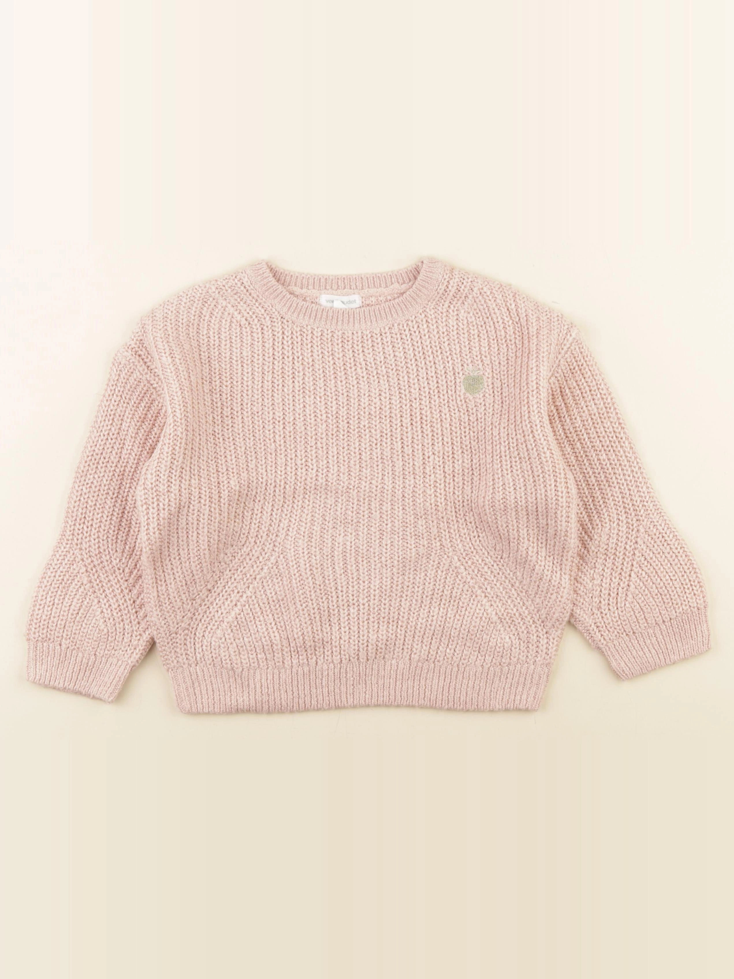 Vertbaudet - pull rose, or - 6 ans