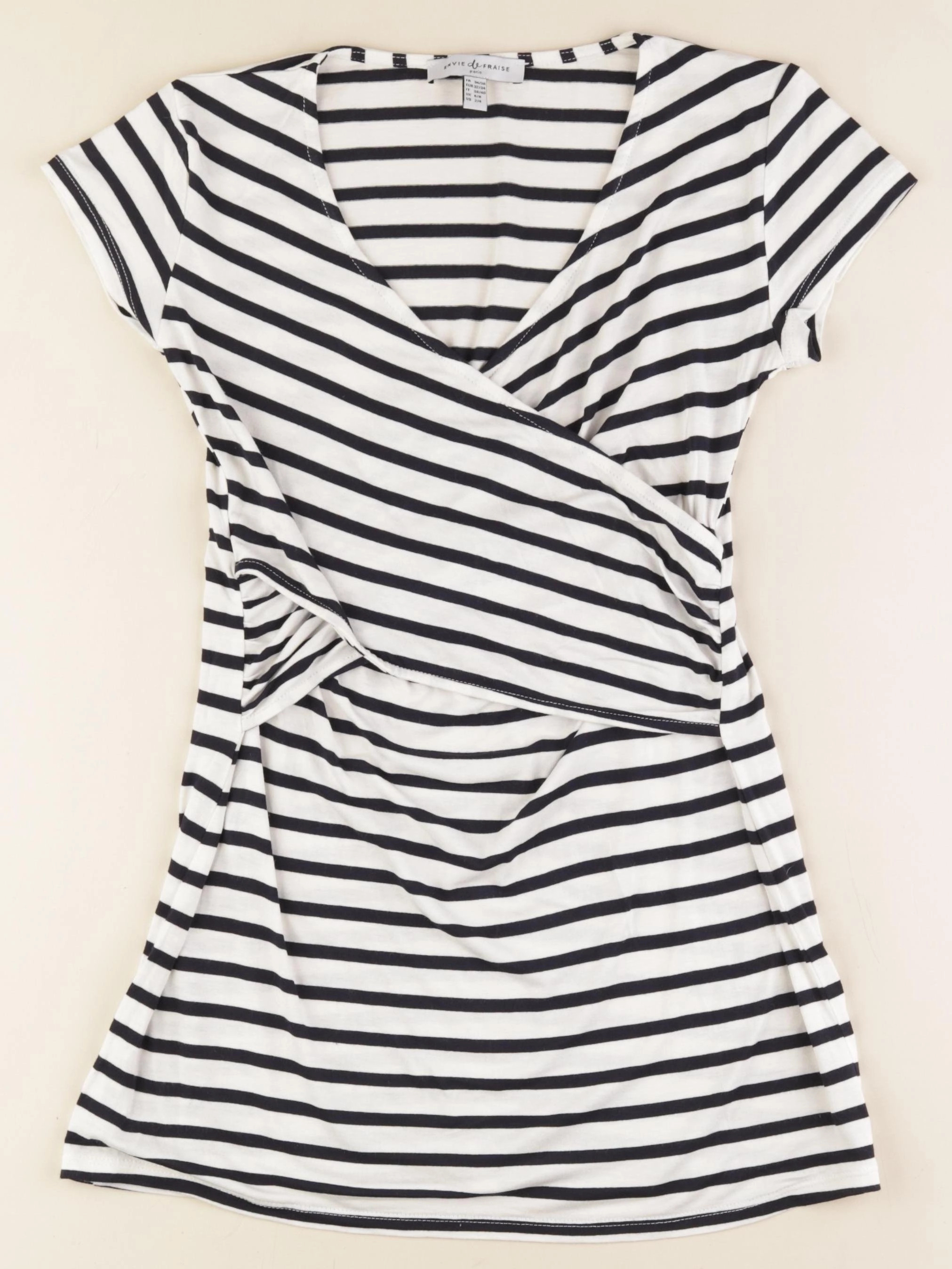 Envie de fraise - tee-shirt grossesse, allaitement blanc, bleu - 34 à 36