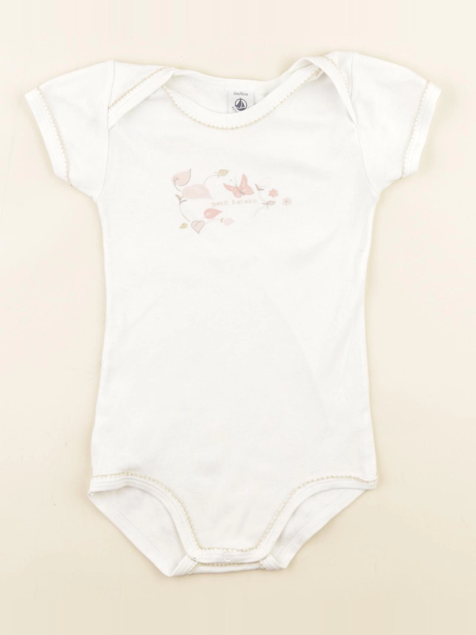 Petit Bateau - body blanc - 24 mois