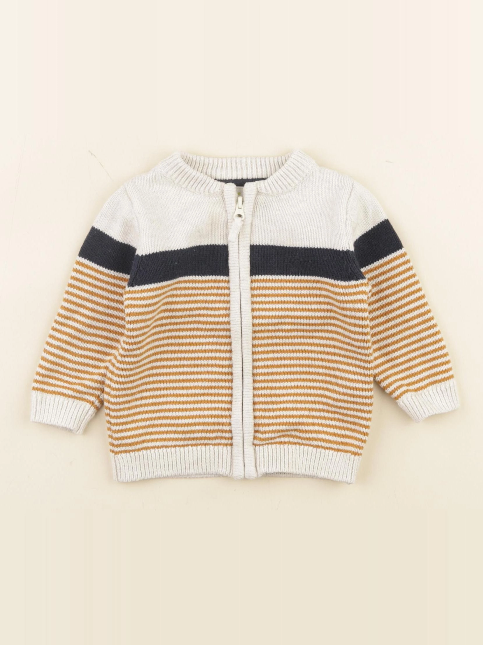 Tape à l'oeil - gilet beige, jaune, bleu - 6 mois