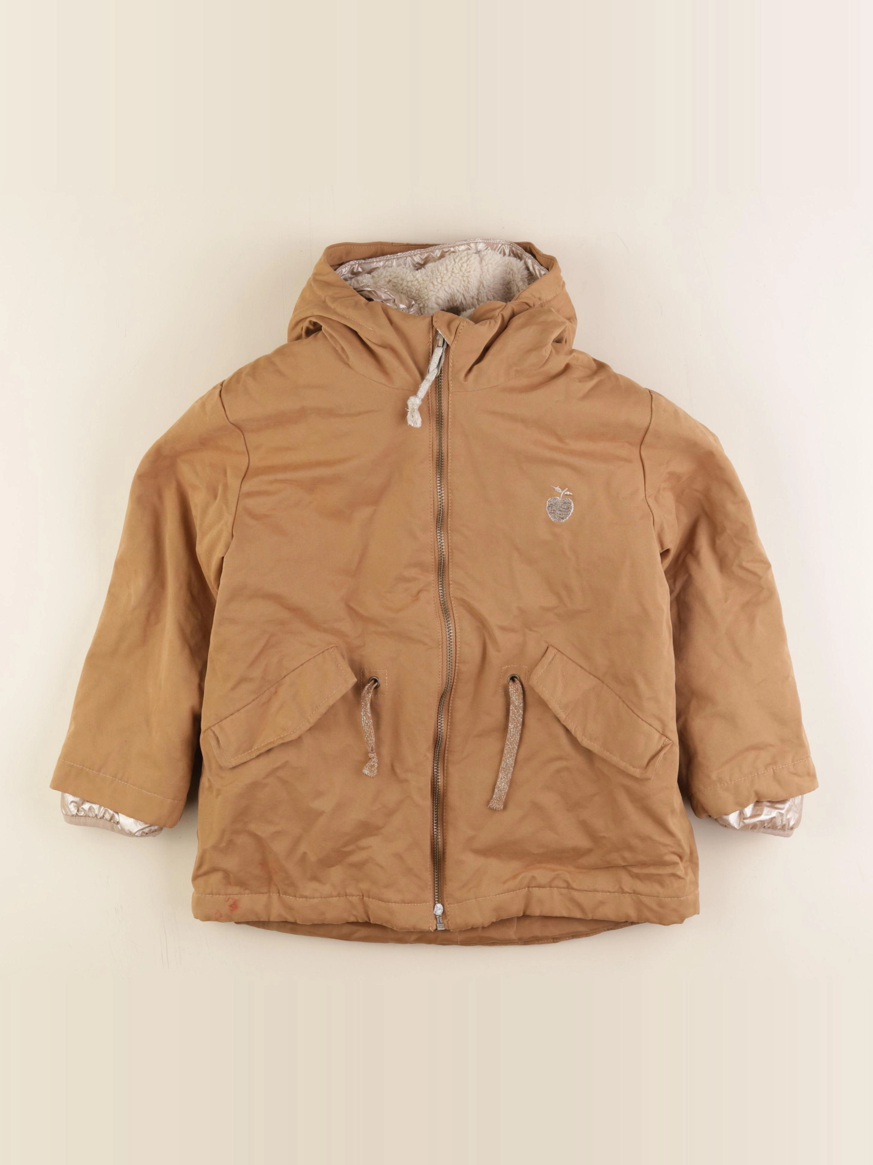 Vertbaudet - manteau doublure amovible marron - 8 ans