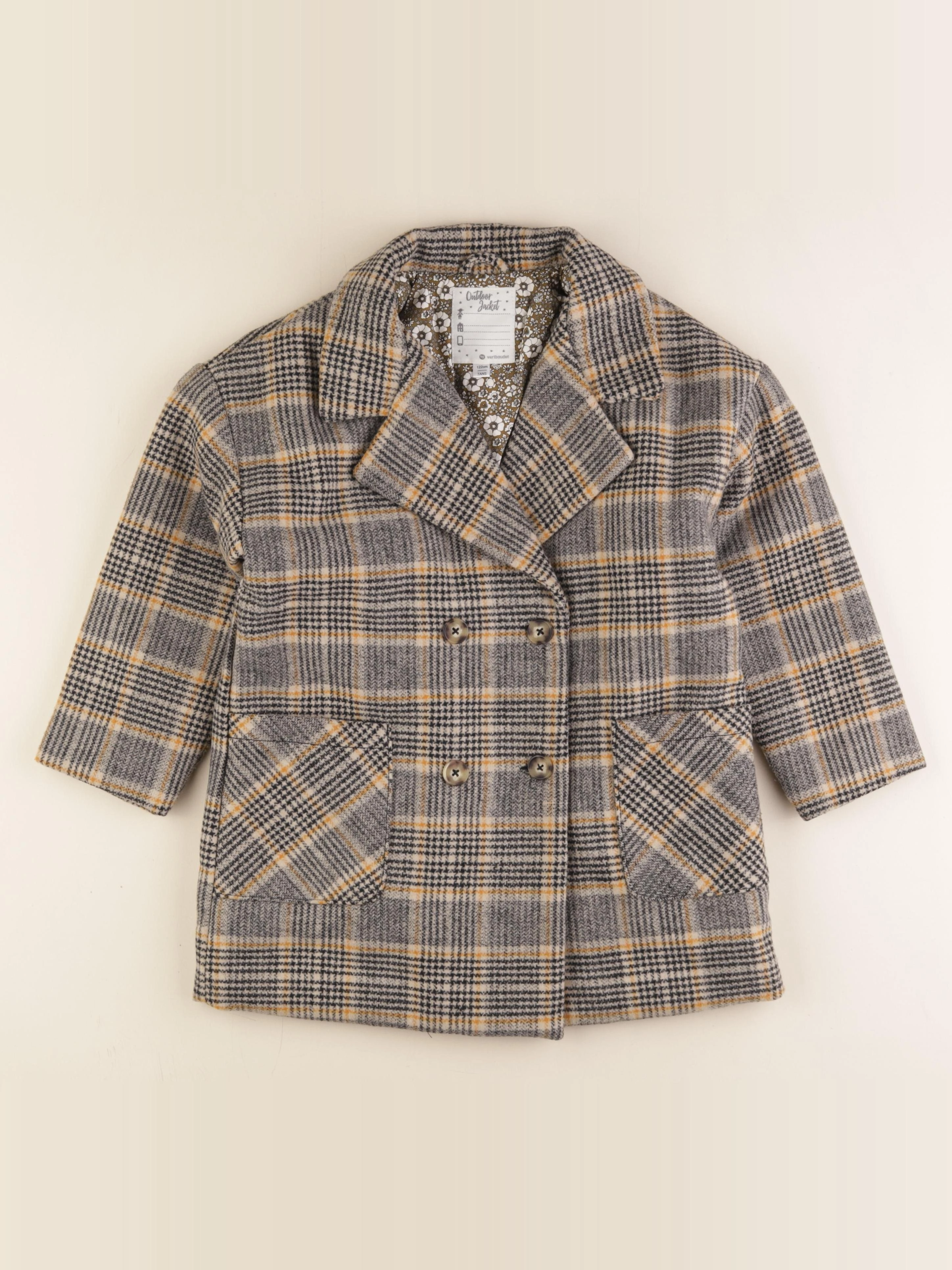 Vertbaudet - manteau multicolore - 7 ans