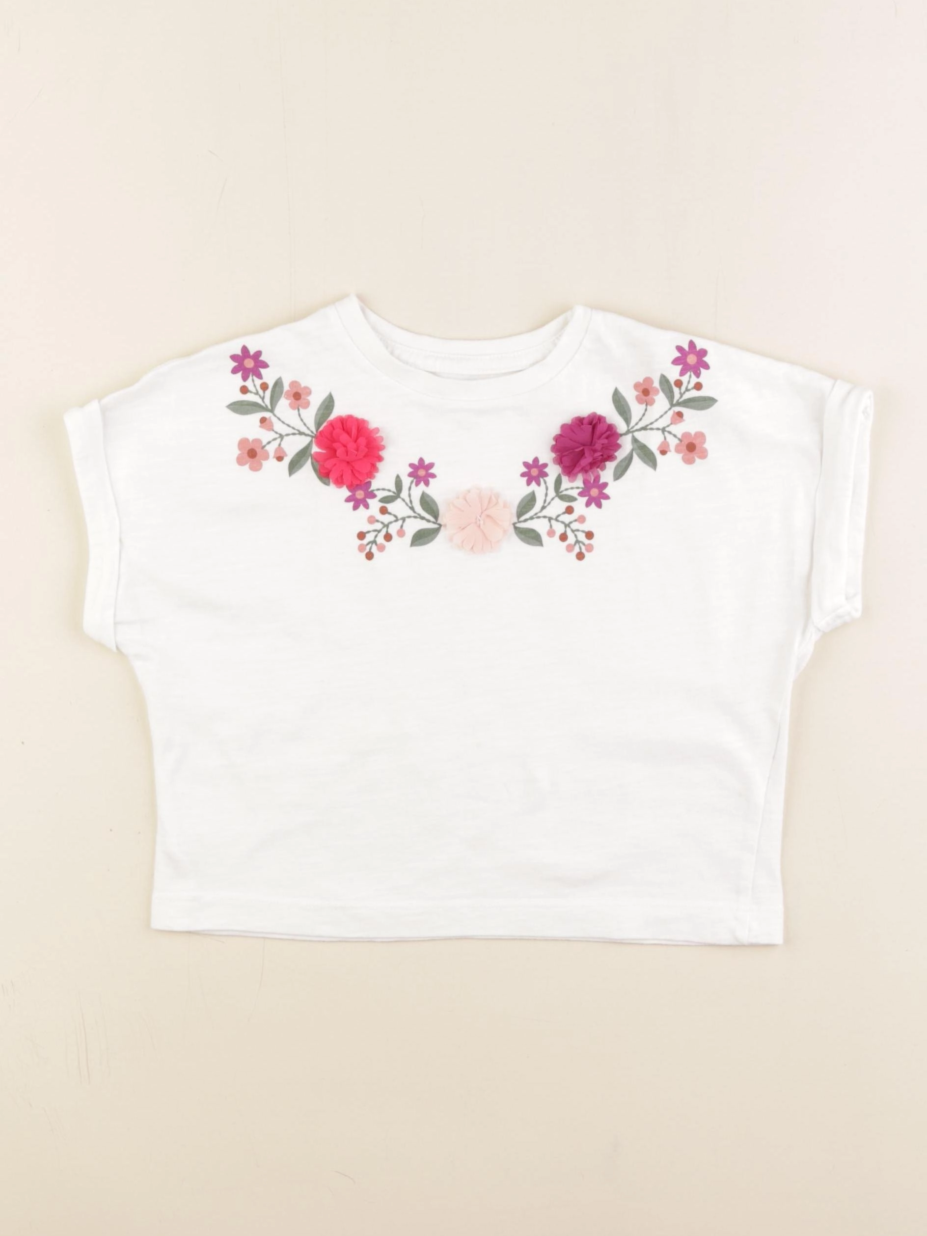Monoprix - tee-shirt blanc - 3 ans