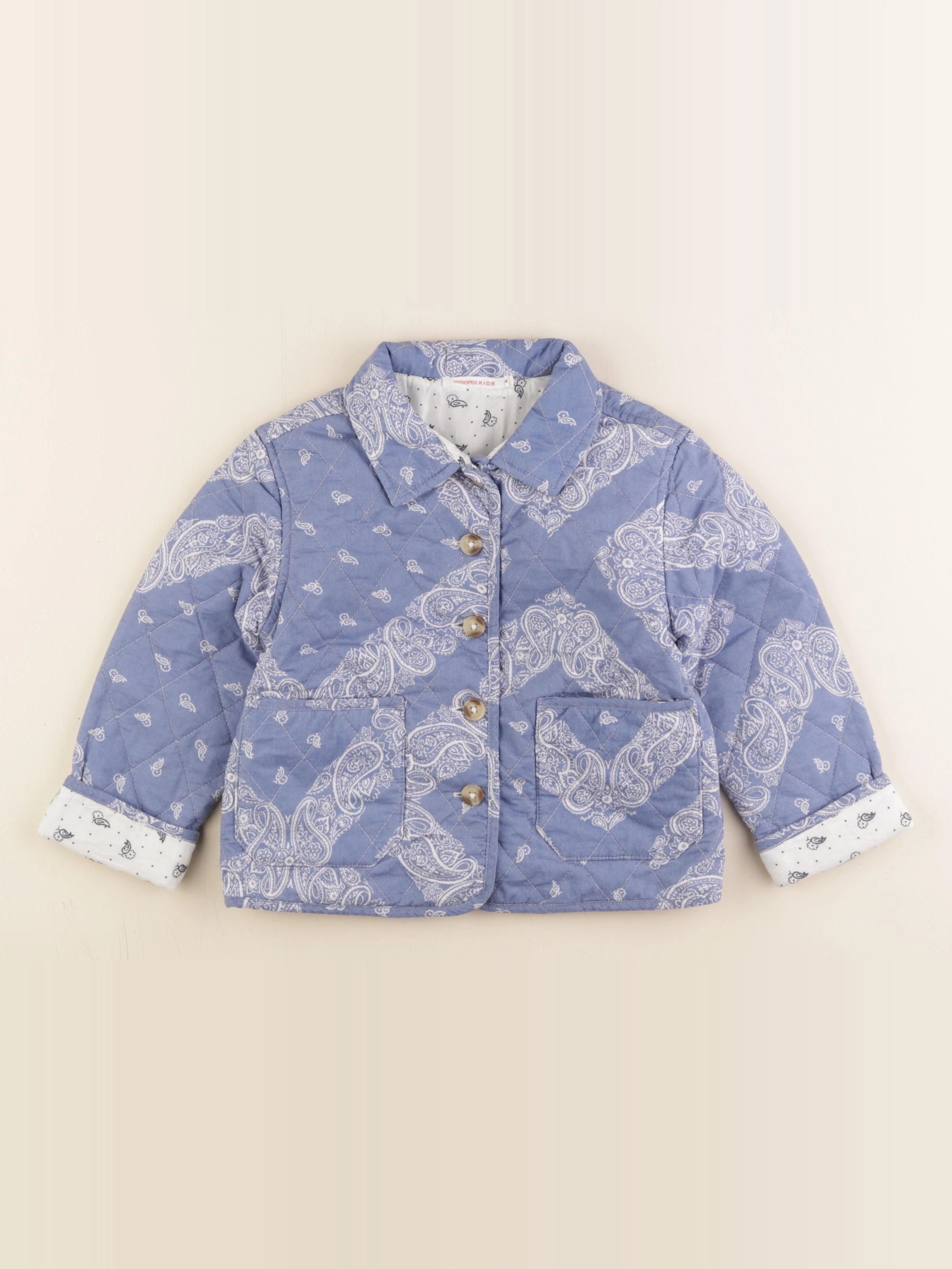 Monoprix - veste bleu, blanc - 4 ans