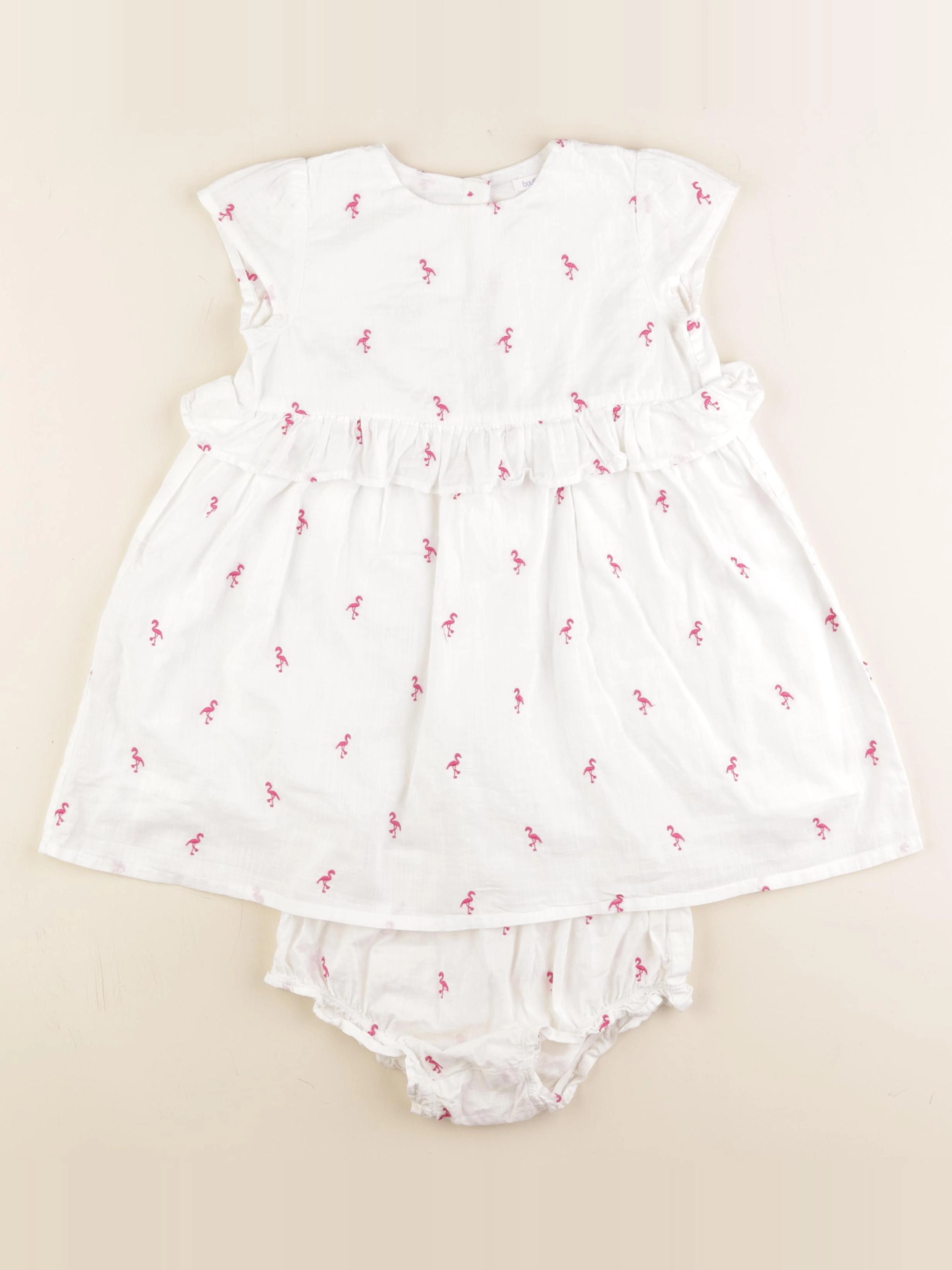 Boutchou - robe blanc, rose - 36 mois