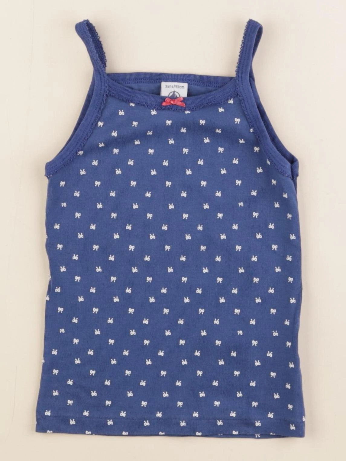 Petit Bateau - maillot de corps bleu, blanc - 3 ans