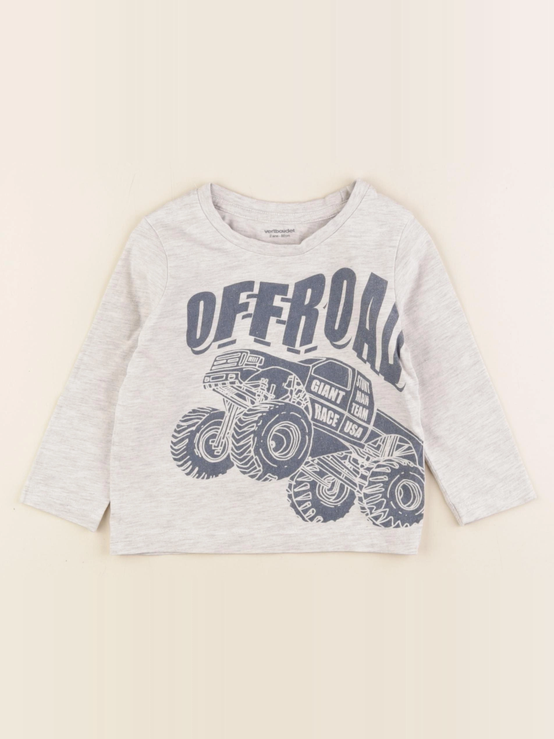 Vertbaudet - tee-shirt gris - 2 ans