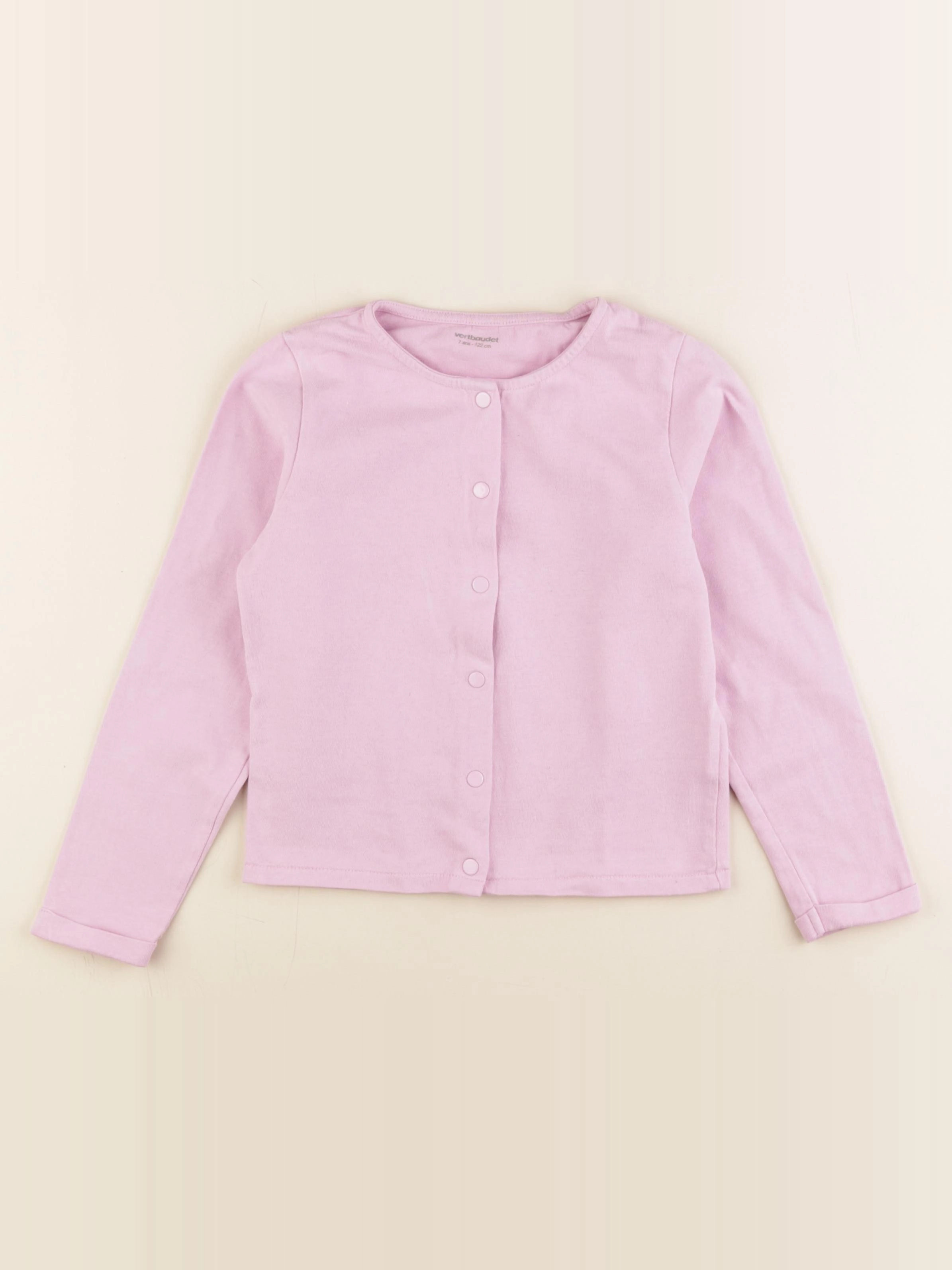 Vertbaudet - gilet rose - 7 ans