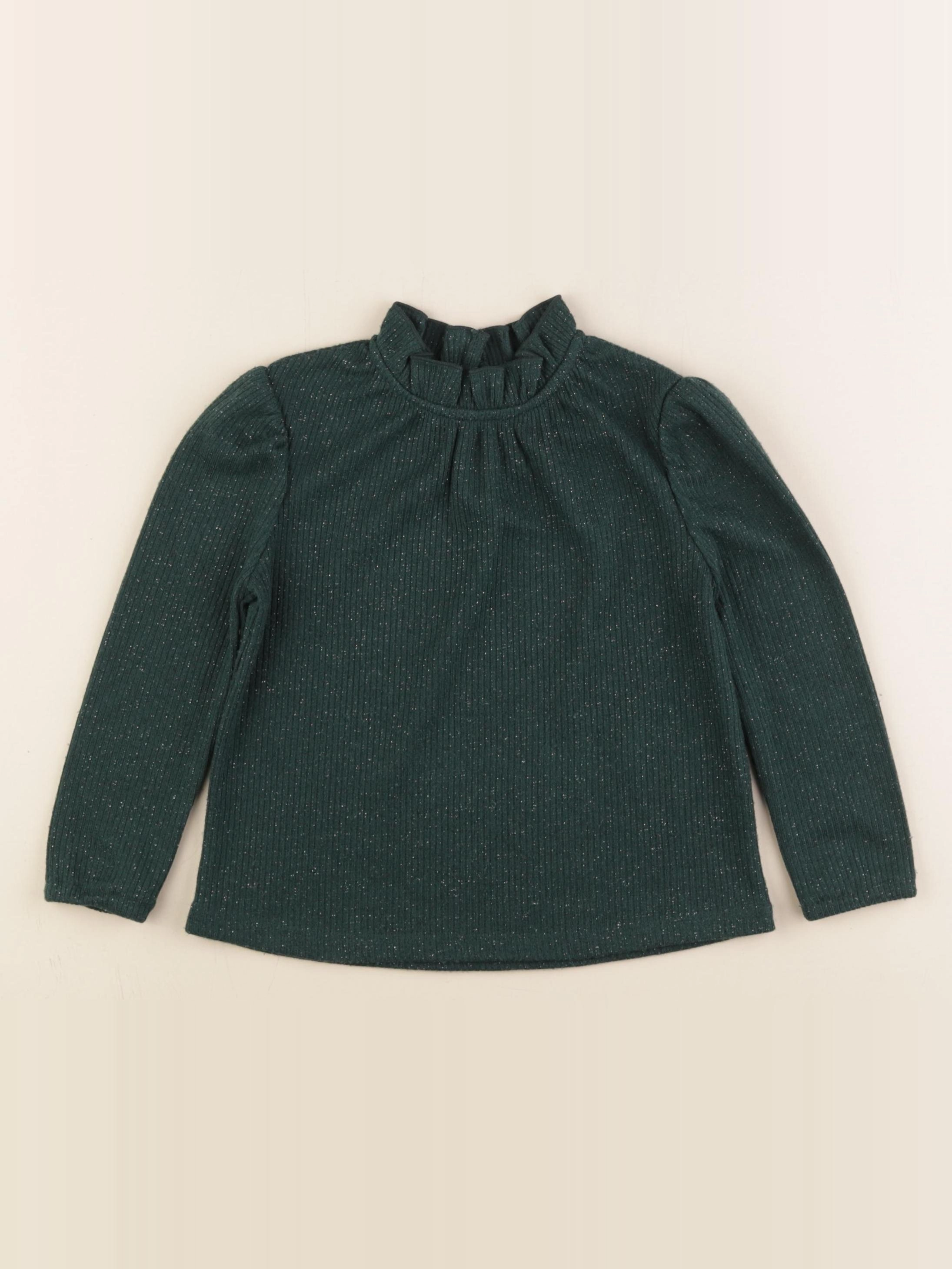 Vertbaudet - tee-shirt vert, argent - 4 ans