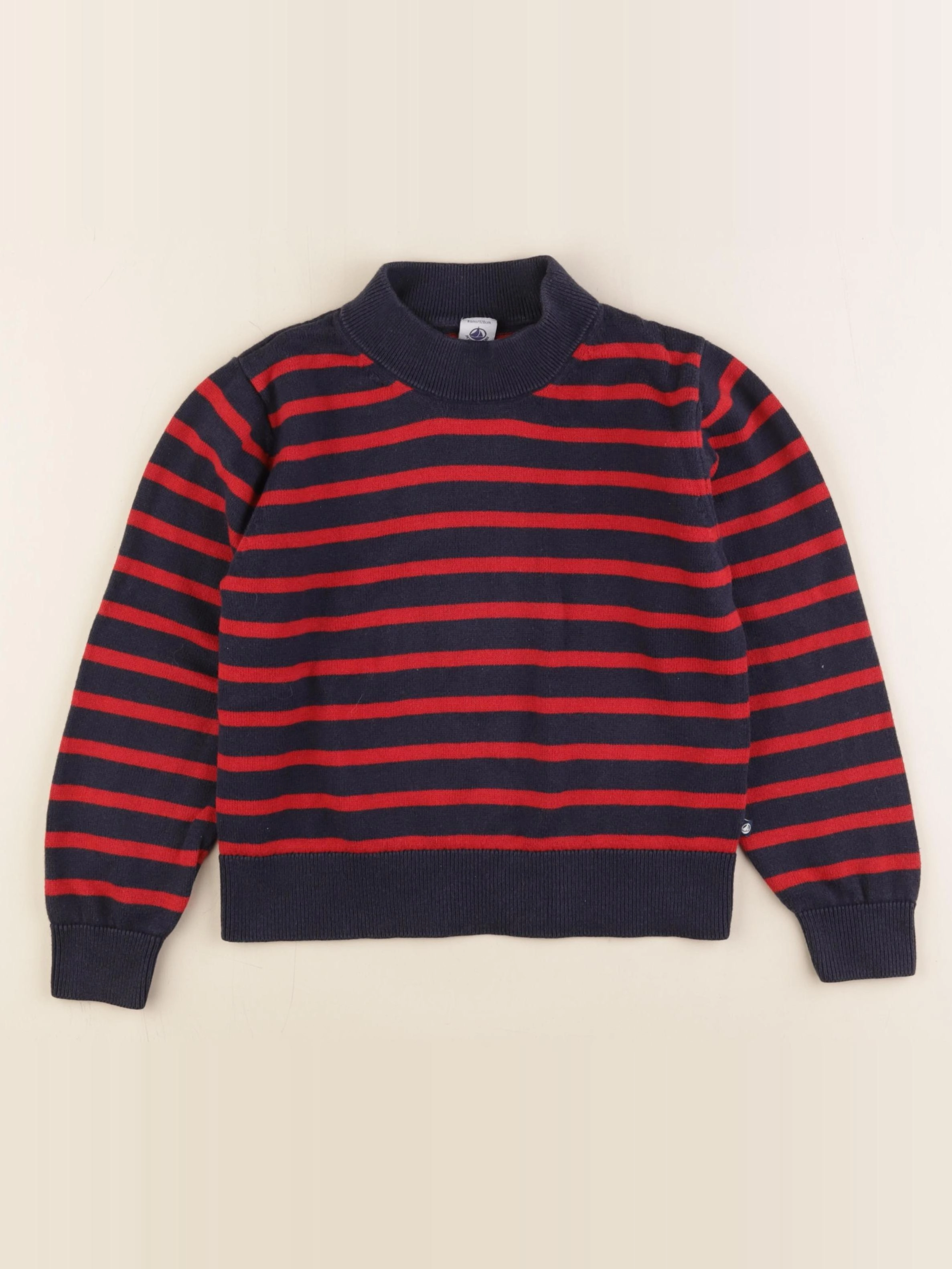 Petit Bateau - pull bleu, rouge - 8 ans