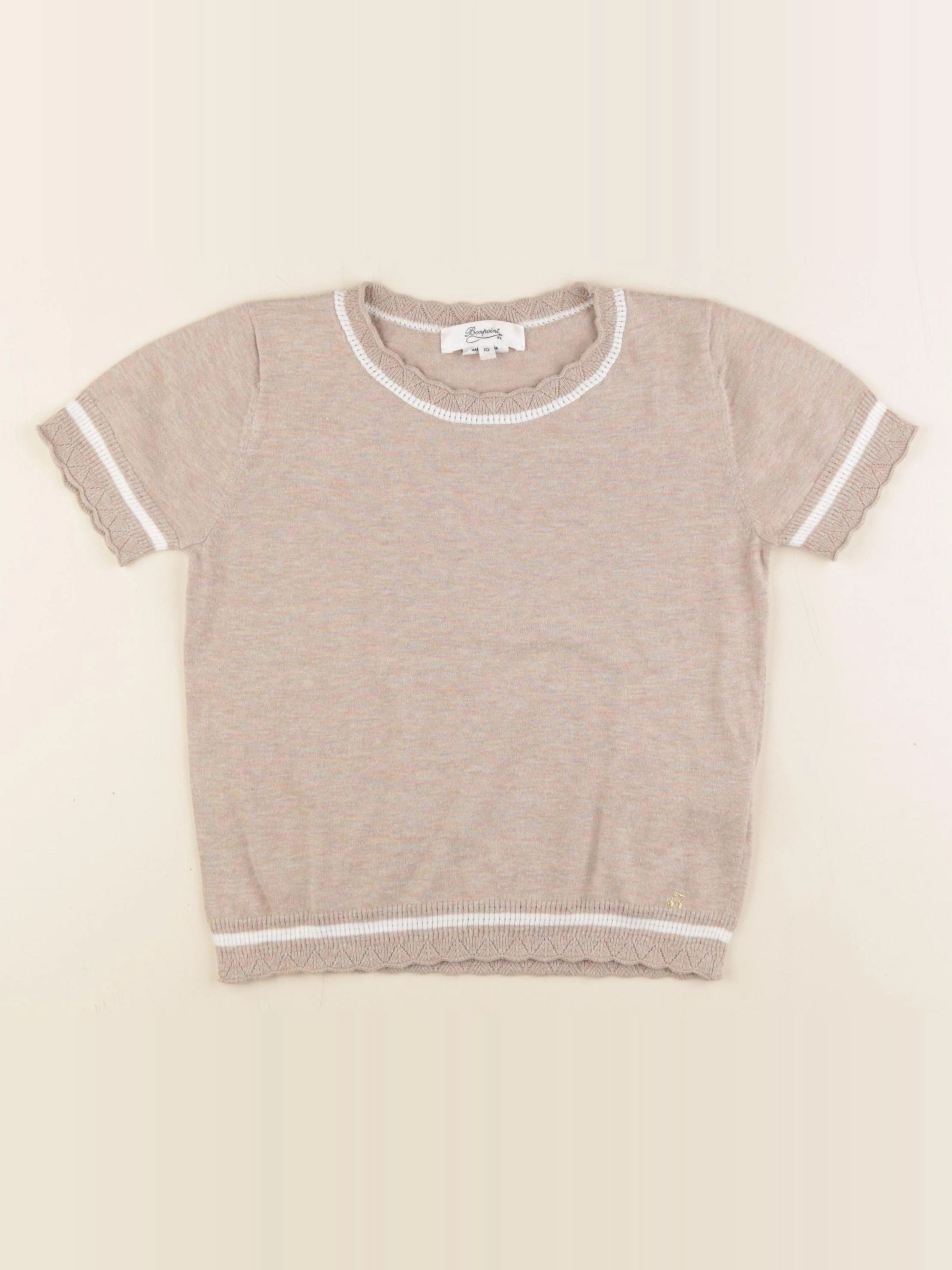 Bonpoint - tee-shirt beige - 10 ans