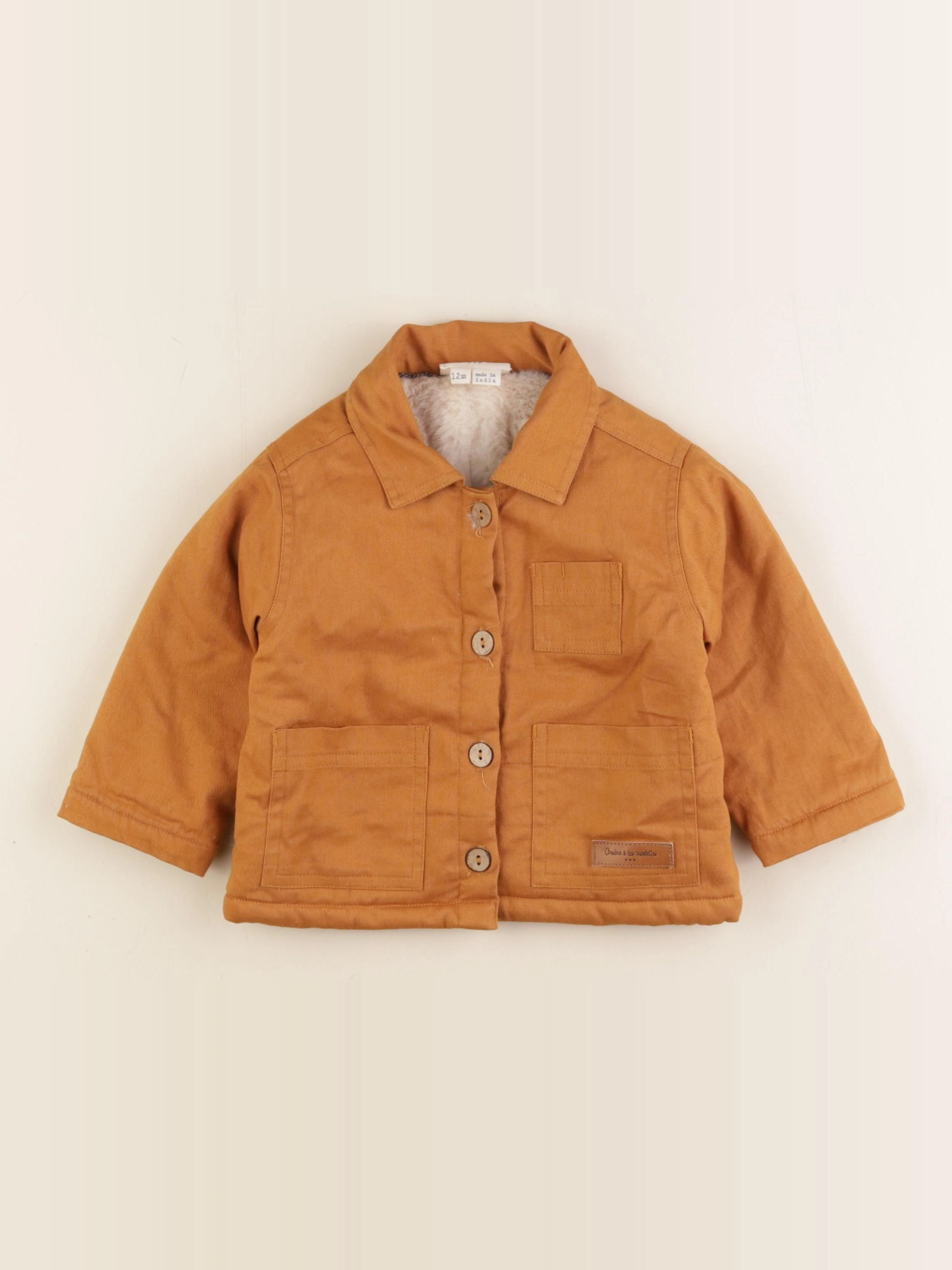 Arsène et les pipelettes - veste doublé jaune - 12 mois