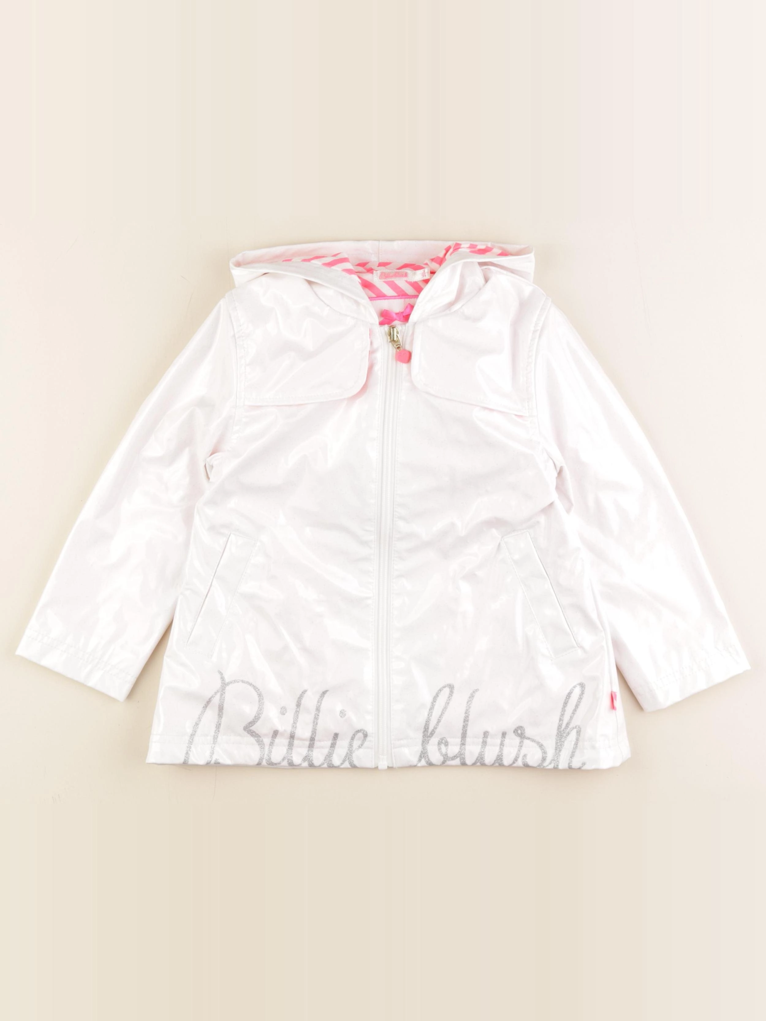 Billie Blush - imperméable blanc, argent - 3 ans